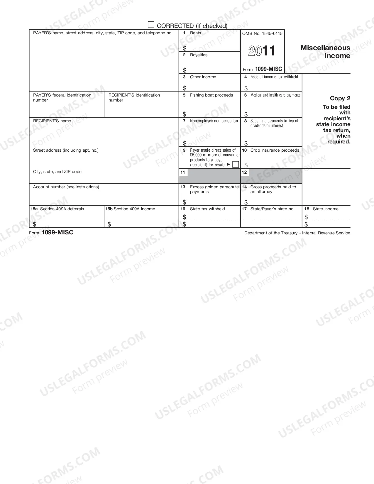 Preview IRS Tax Form 1099 Income Statement