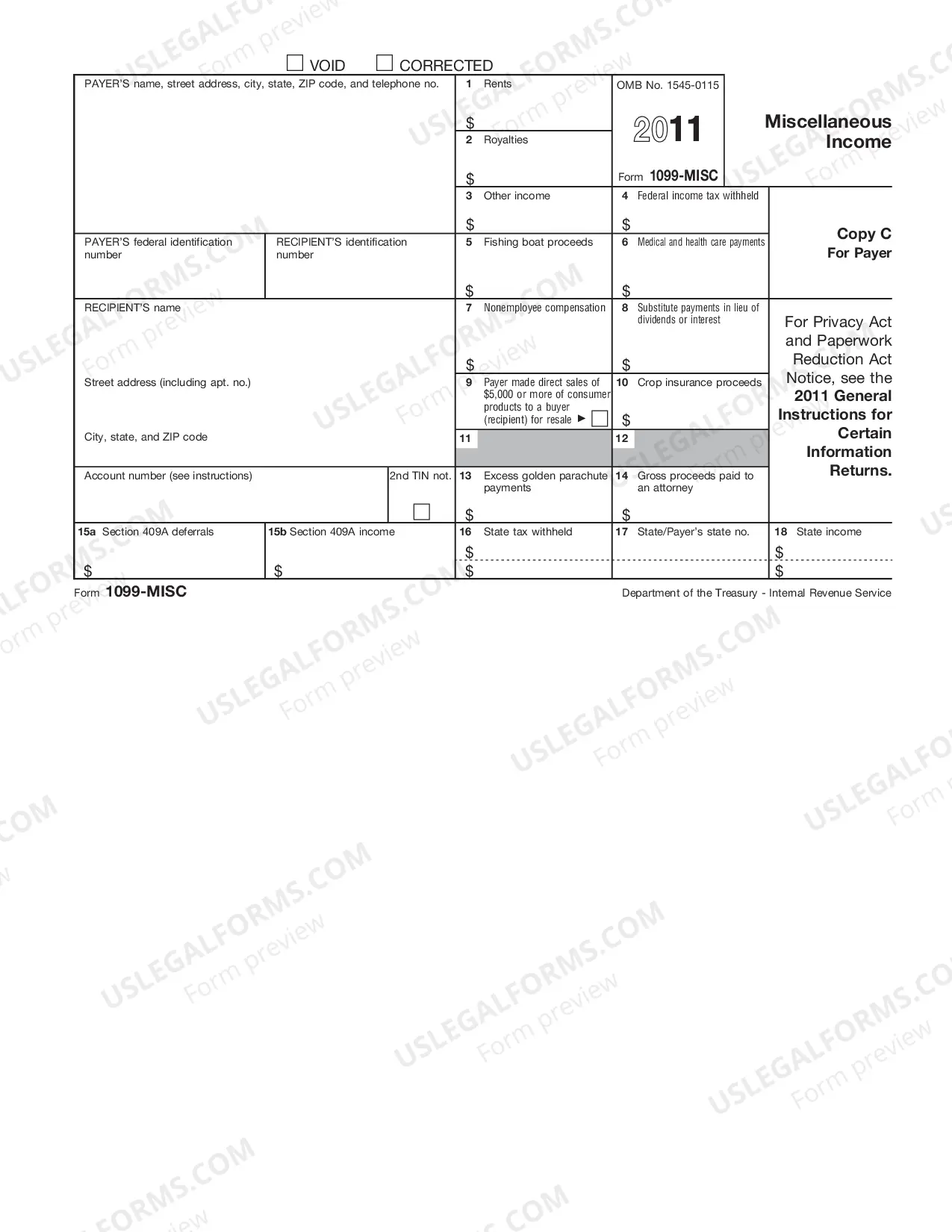 Preview IRS Tax Form 1099 Income Statement