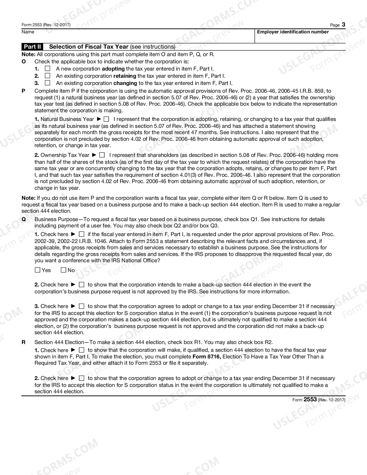 Preview Election of 'S' Corporation Status and Instructions - IRS 2553