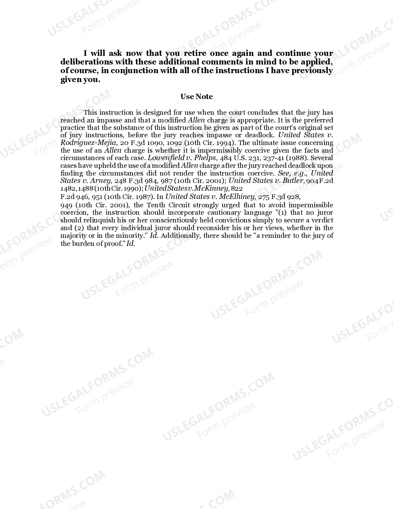 Preview MODIFIED ALLEN INSTRUCTION