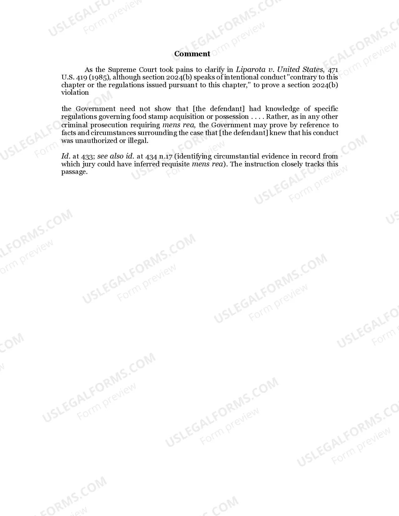 Preview 2.1 FOOD STAMPS-UNAUTHORIZED USE /7 U.S.C. Sec. 2024(b