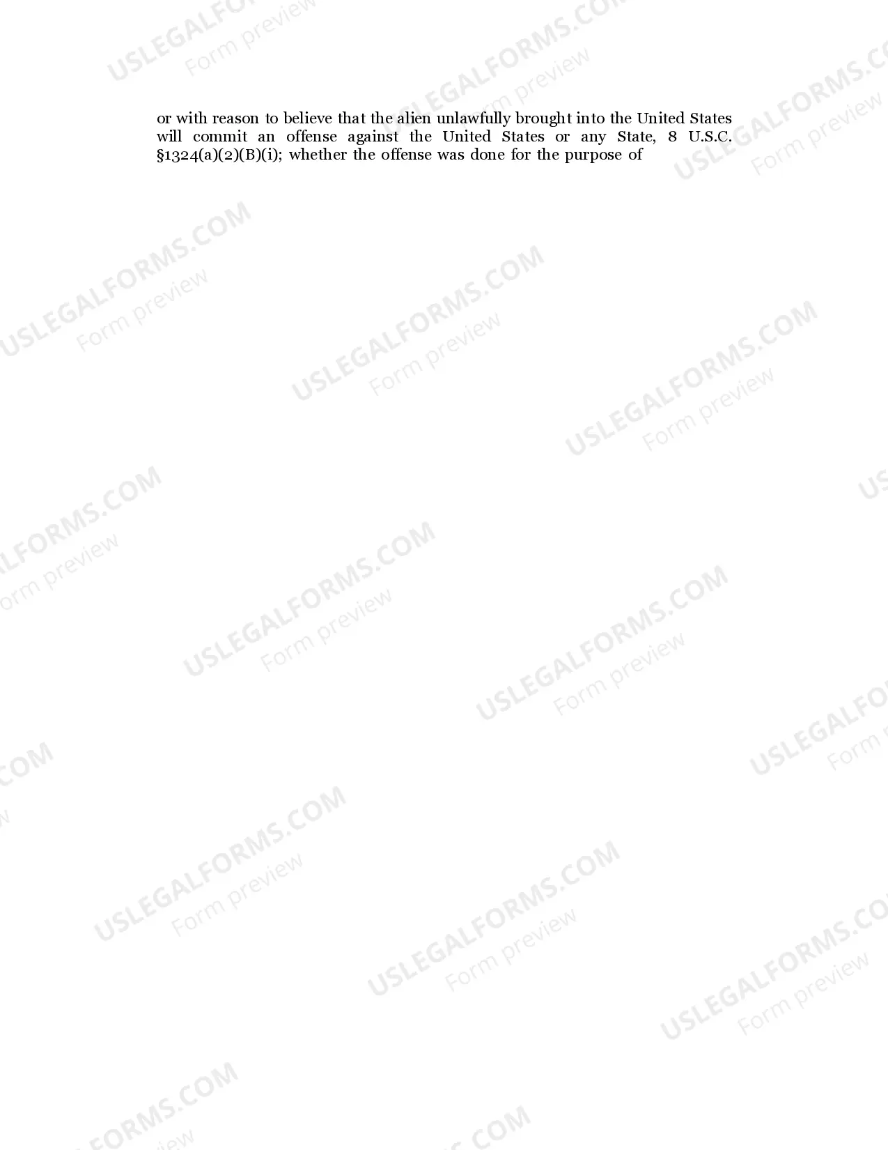 Preview BRINGING IN AN ALIEN / 8 U.S.C. Sec. 1324(a)(2)