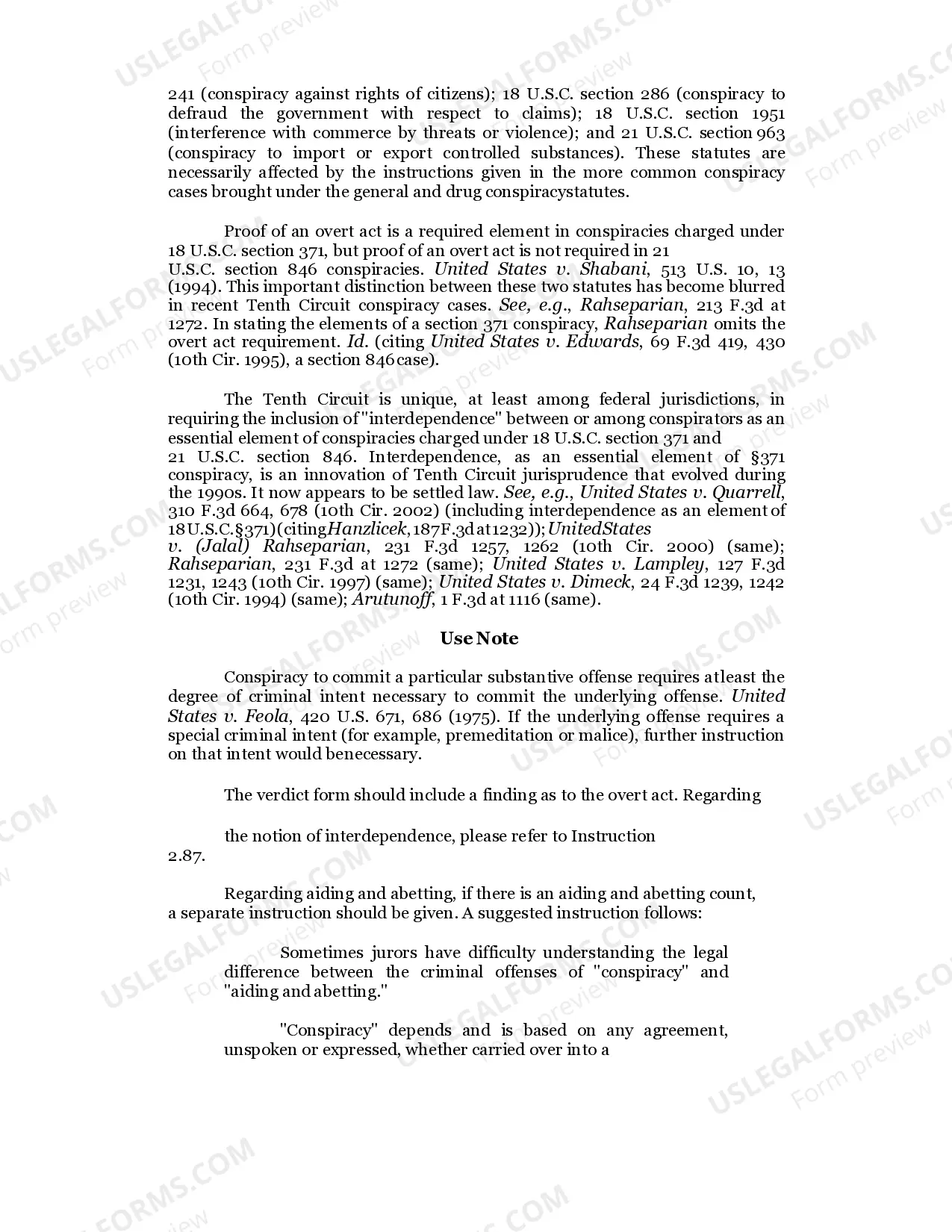 Preview CONSPIRACY / 18 U.S.C. Sec. 371