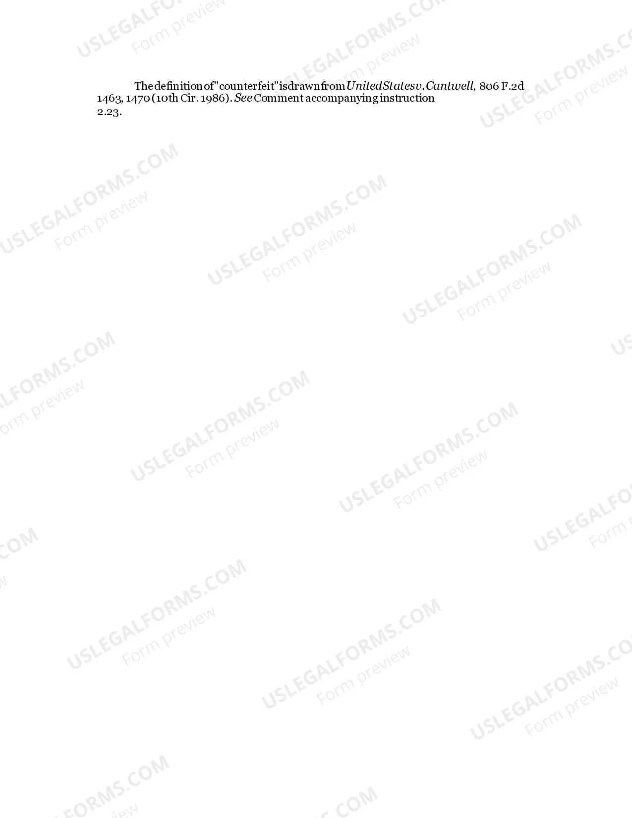 Preview 2.24 PASSING COUNTERFEIT OBLIGATIONSOR SECURITIES / 18 U.S.C. Sec. 472