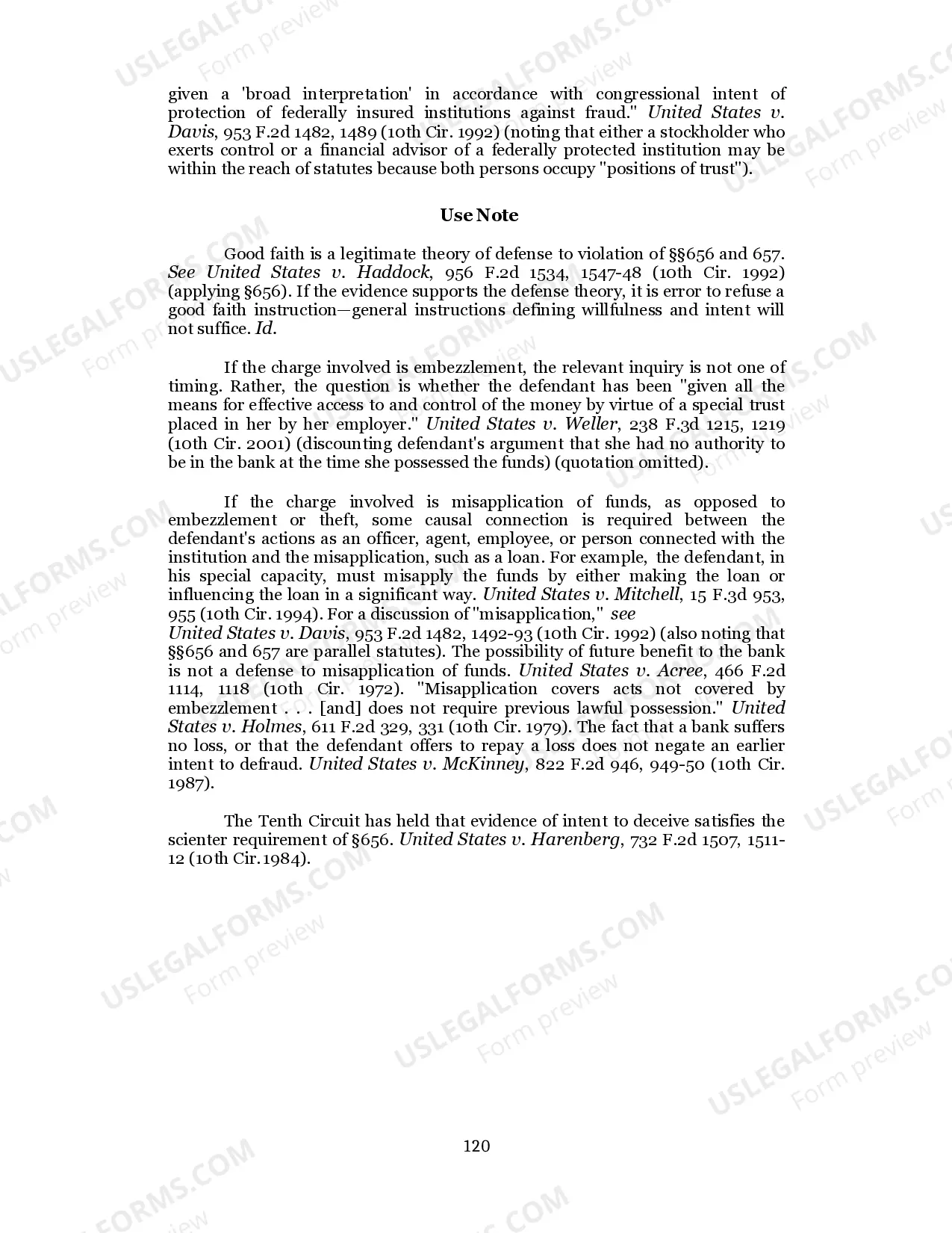 Preview 2.32 EMBEZZLEMENT AND MISAPPLICATION OFBANK FUNDS / 18 U.S.C. Sec. 656