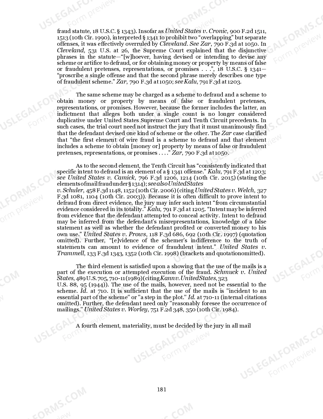 Preview MAIL FRAUD / 18 U.S.C. Sec. 1341