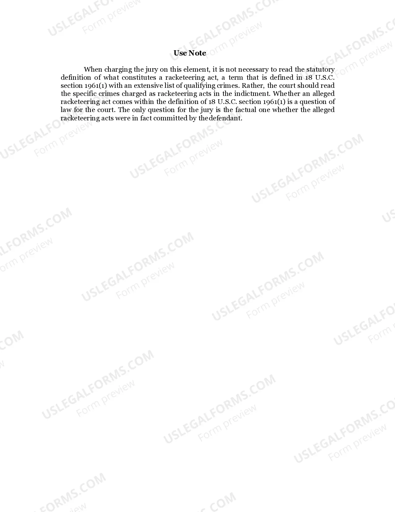 Preview 2.75.4 RACKETEER INFLUENCED AND CORRUPT ORGANIZATIONS ACT-"SECTION B" (Third Element-Engaging in a Pattern ofRacketeering Activity)