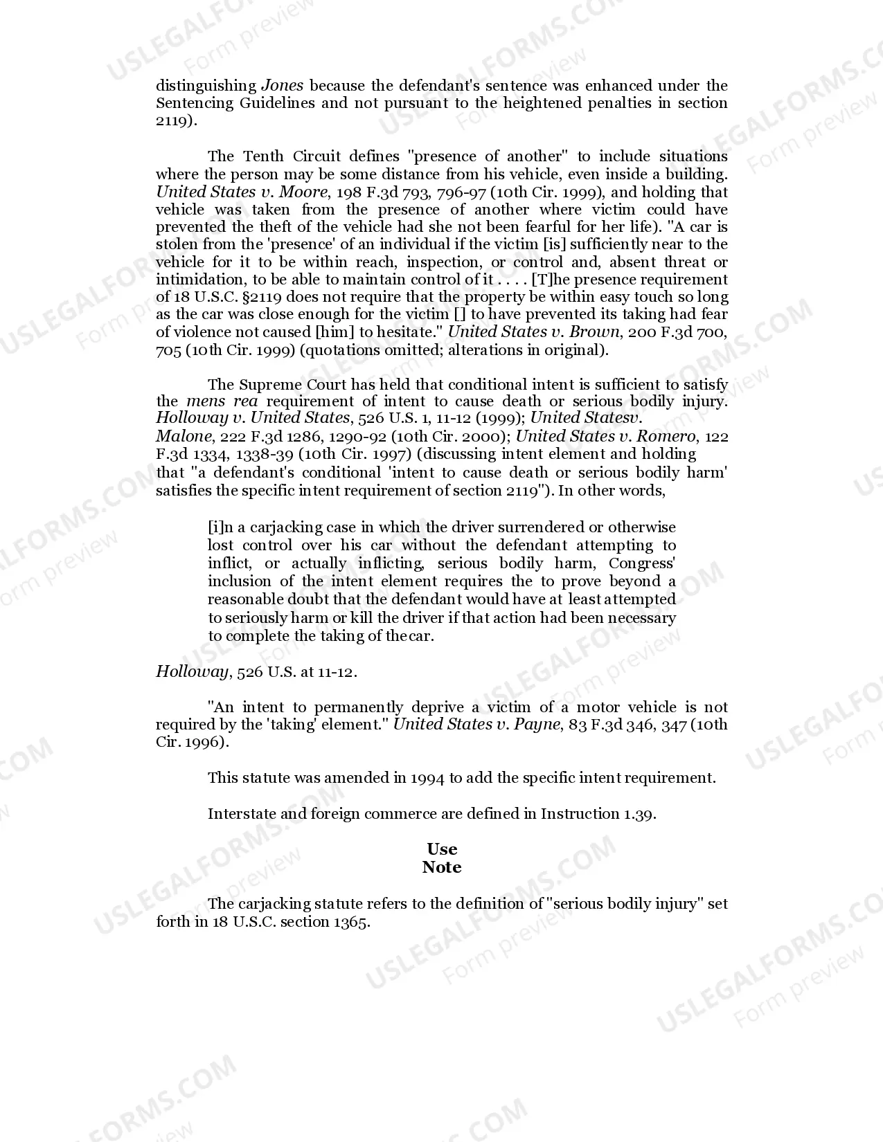 Preview CARJACKING / 18 U.S.C. Sec. 2119