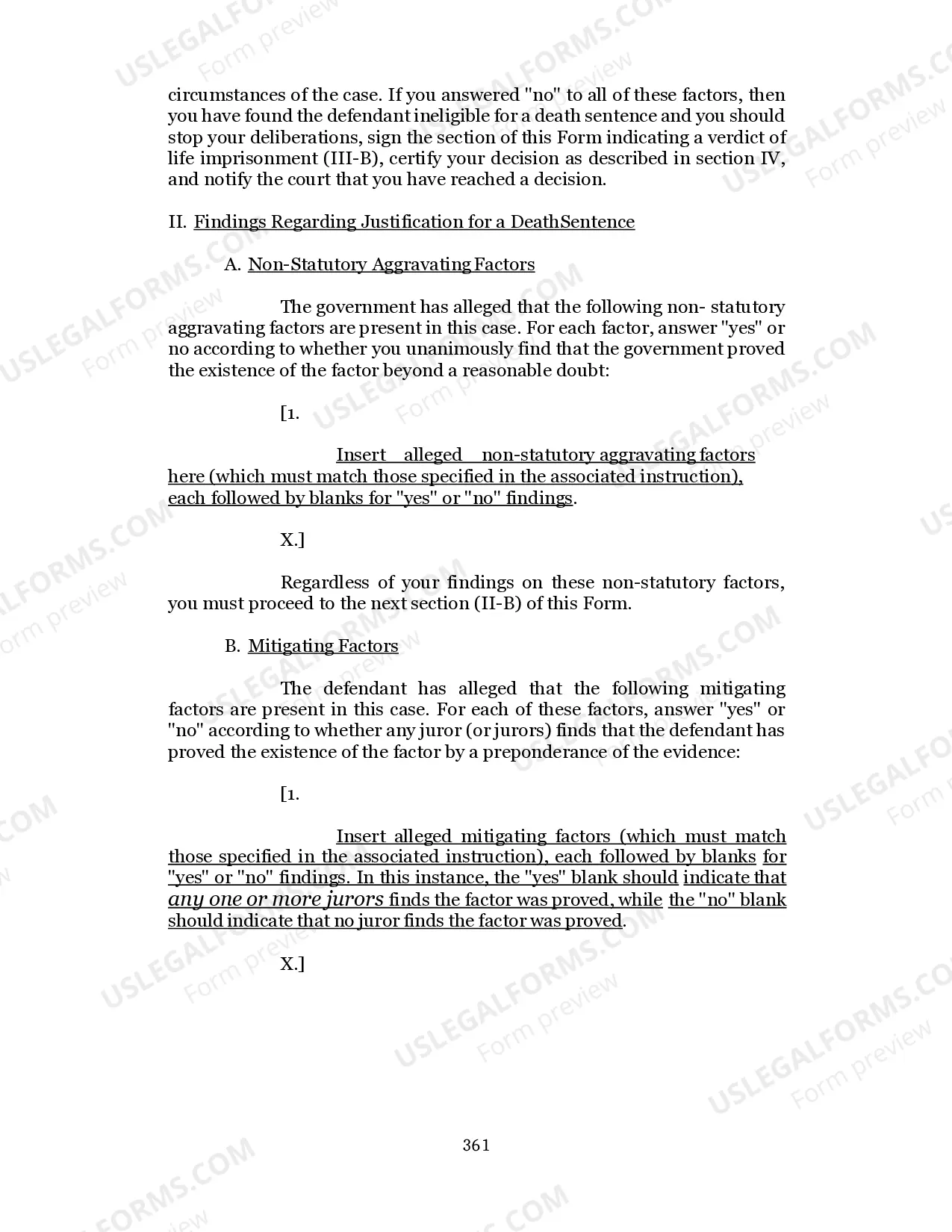 Preview SPECIAL FINDINGS FORM