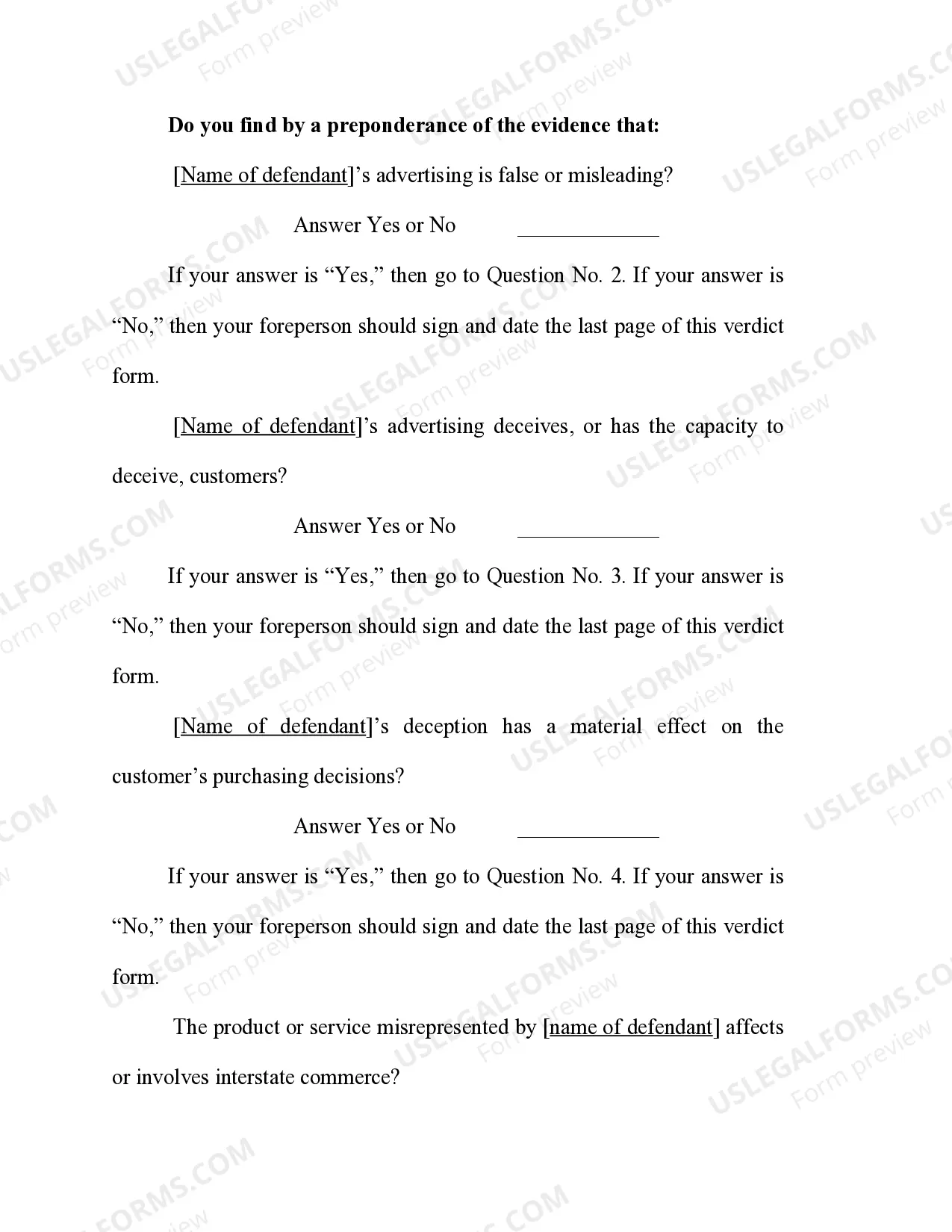 Preview Trademarks - False Advertising