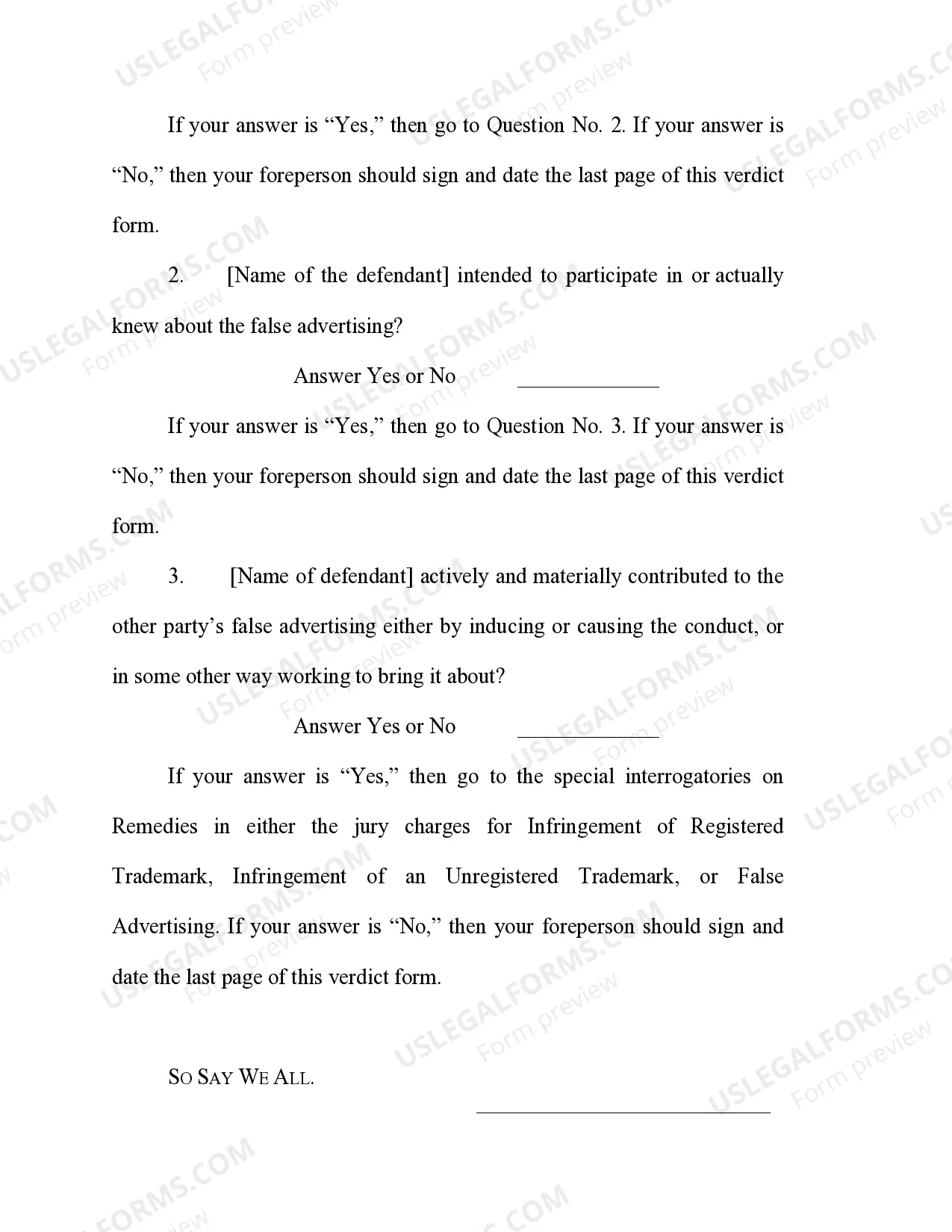 Preview Trademarks - False Advertising
