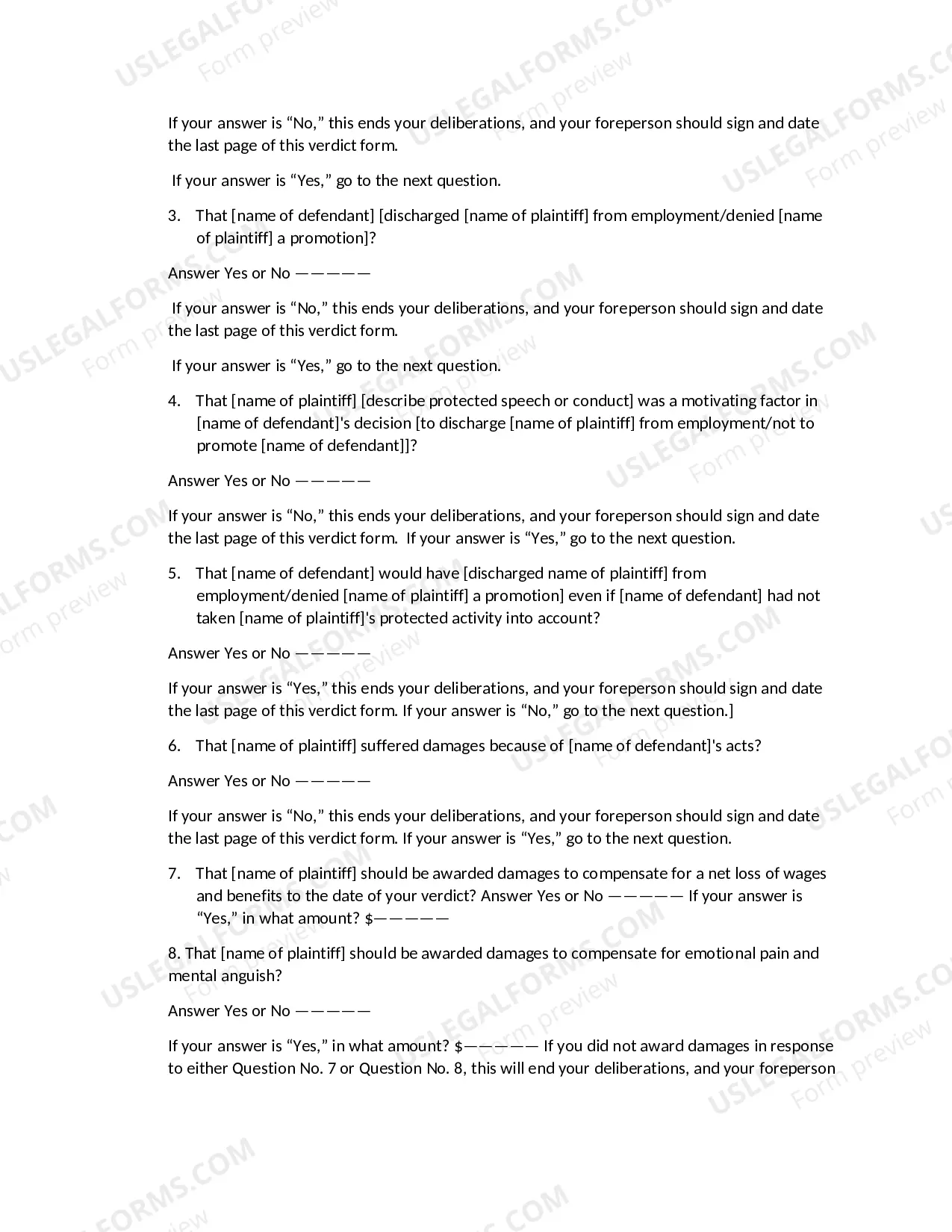 Preview Public Employee-First Amendment Claim- Discharge or Failure to Promote-Free Speech on Matter of Public Concern
