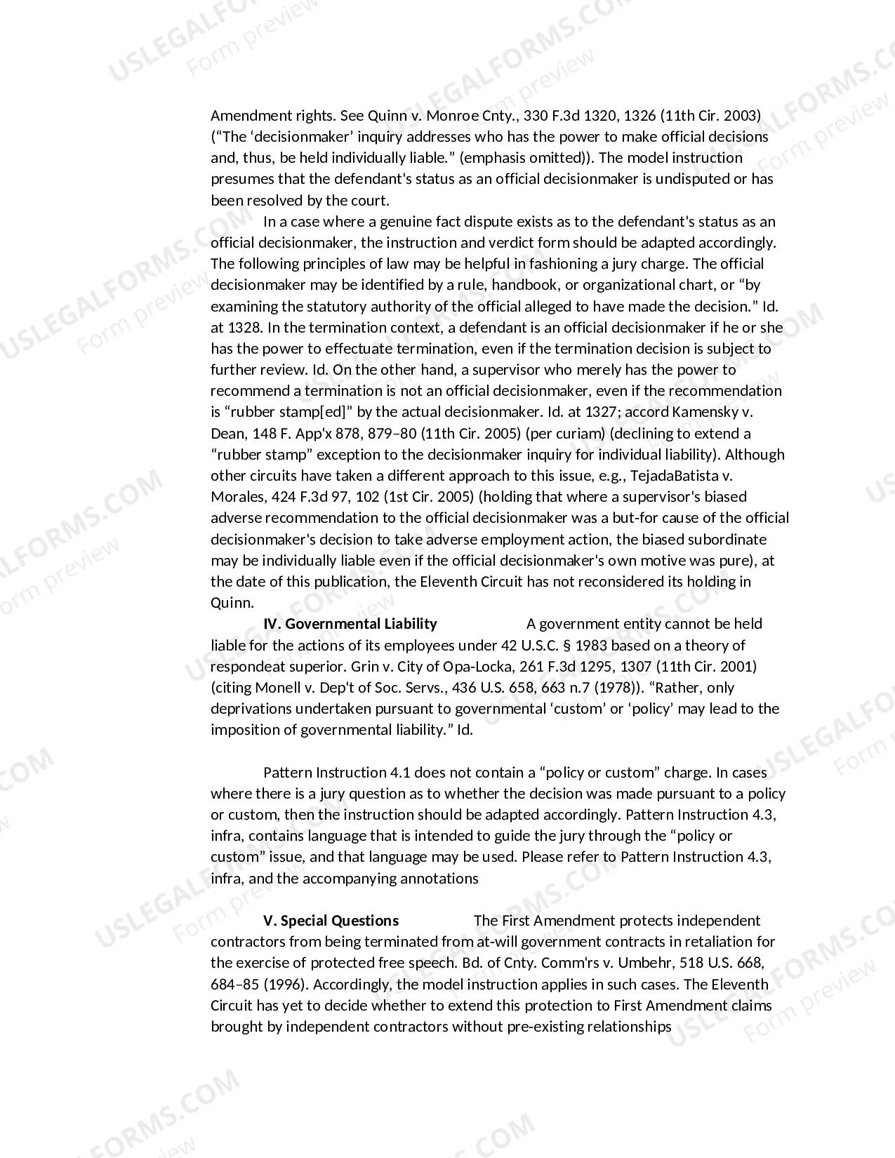 Preview Public Employee-First Amendment Claim- Discharge or Failure to Promote-Free Speech on Matter of Public Concern