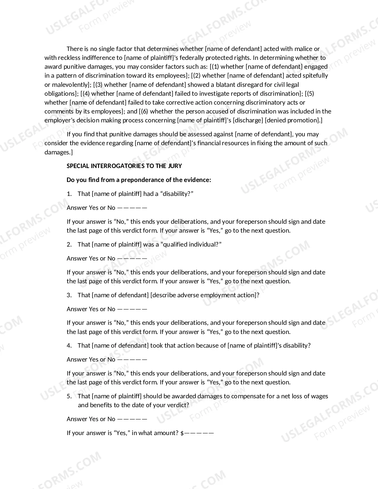 Preview Americans with Disabilities Act-Disparate-Treatment Claim-42 U.S.C. Sec. 12101 12117
