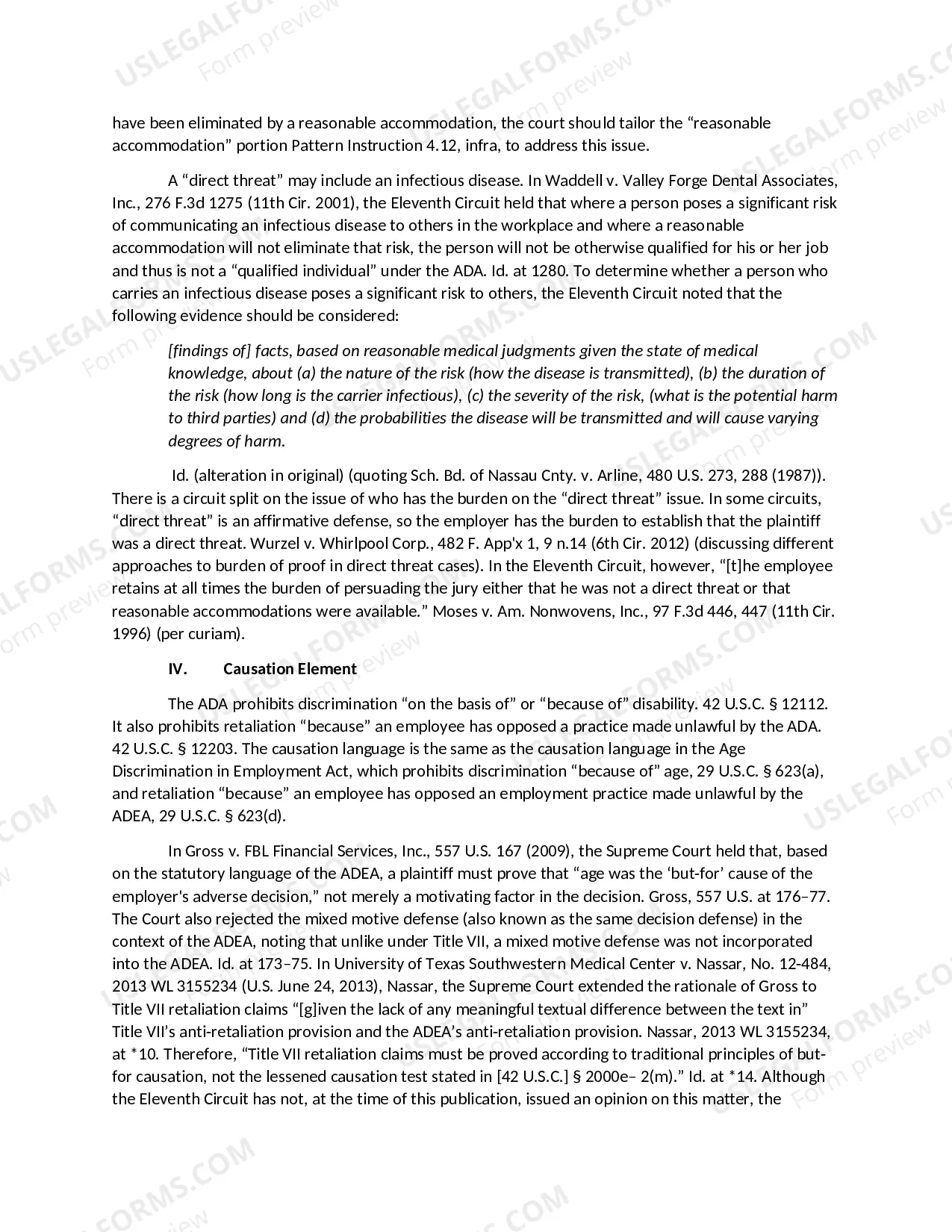Preview Americans with Disabilities Act-Disparate-Treatment Claim-42 U.S.C. Sec. 12101 12117