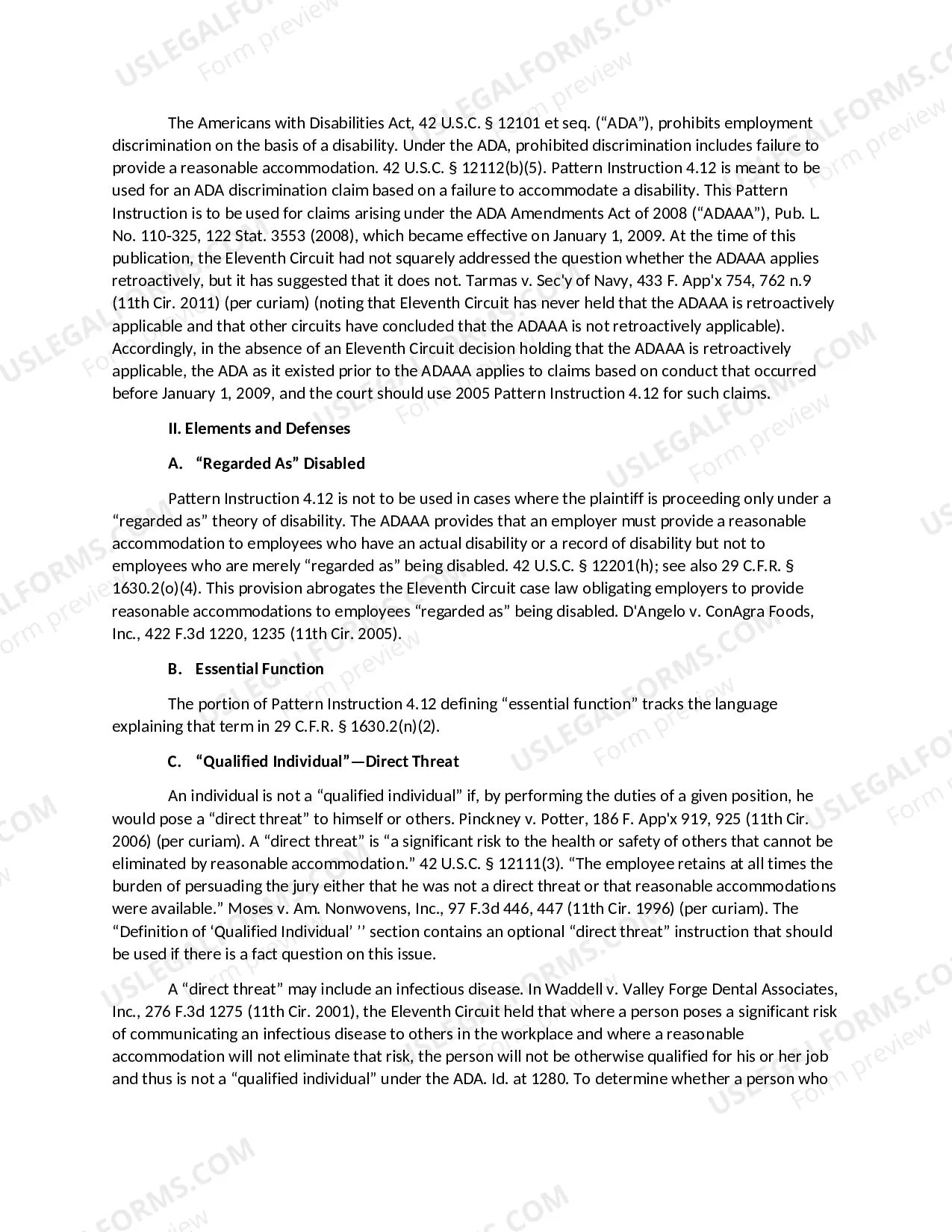 Preview Americans with Disabilities Act:-Reasonable- Accommodation Claim