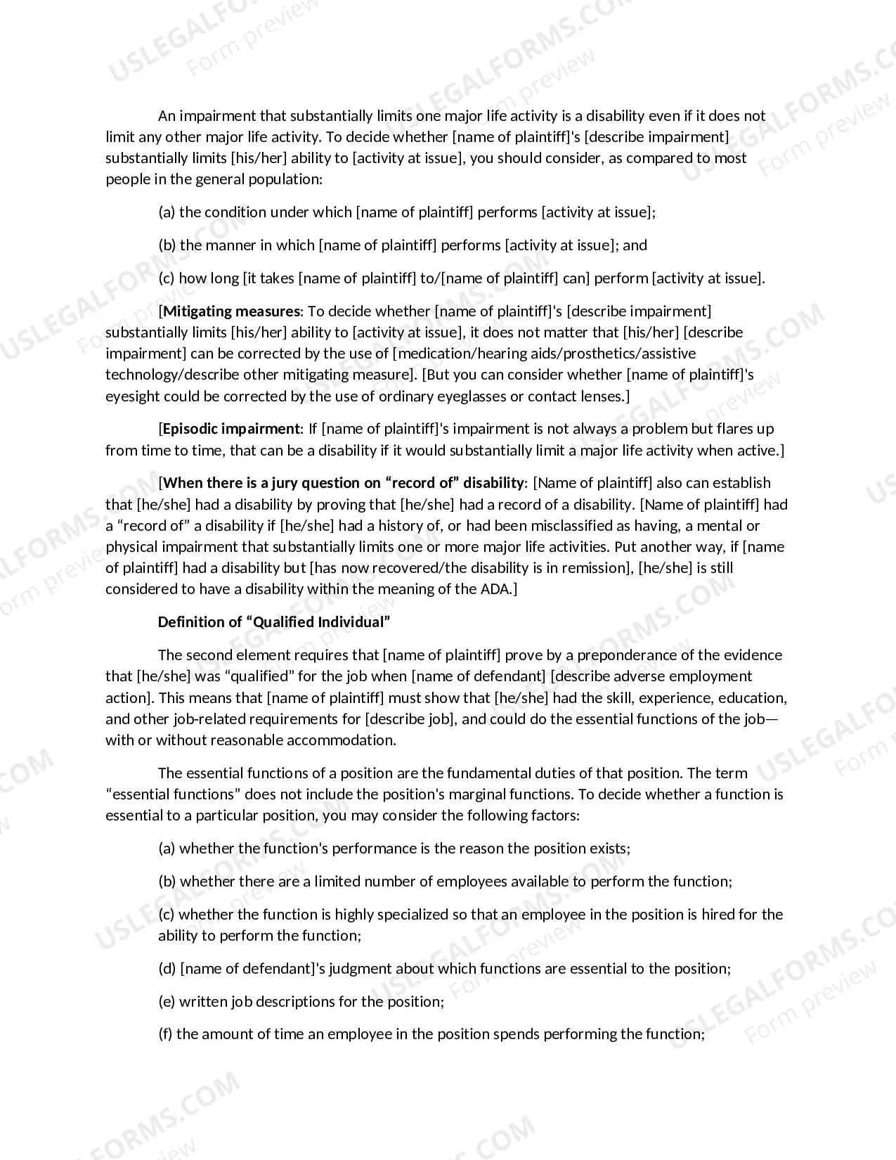 Preview Americans with Disabilities Act:-Reasonable- Accommodation Claim