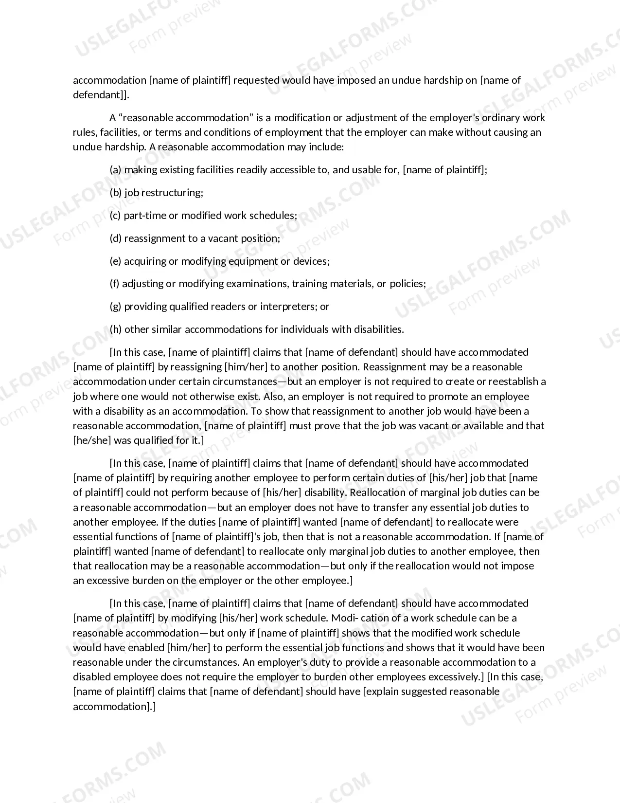 Preview Americans with Disabilities Act:-Reasonable- Accommodation Claim