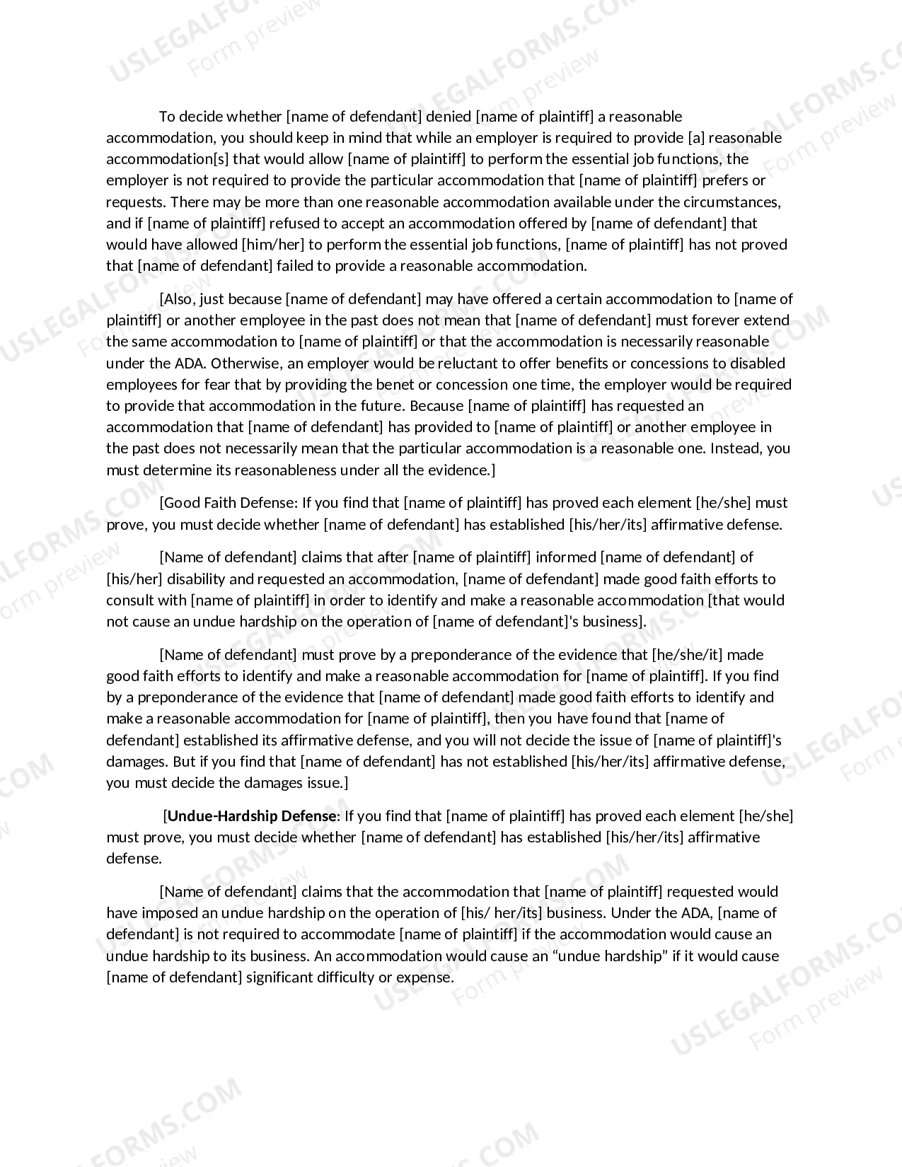 Preview Americans with Disabilities Act:-Reasonable- Accommodation Claim