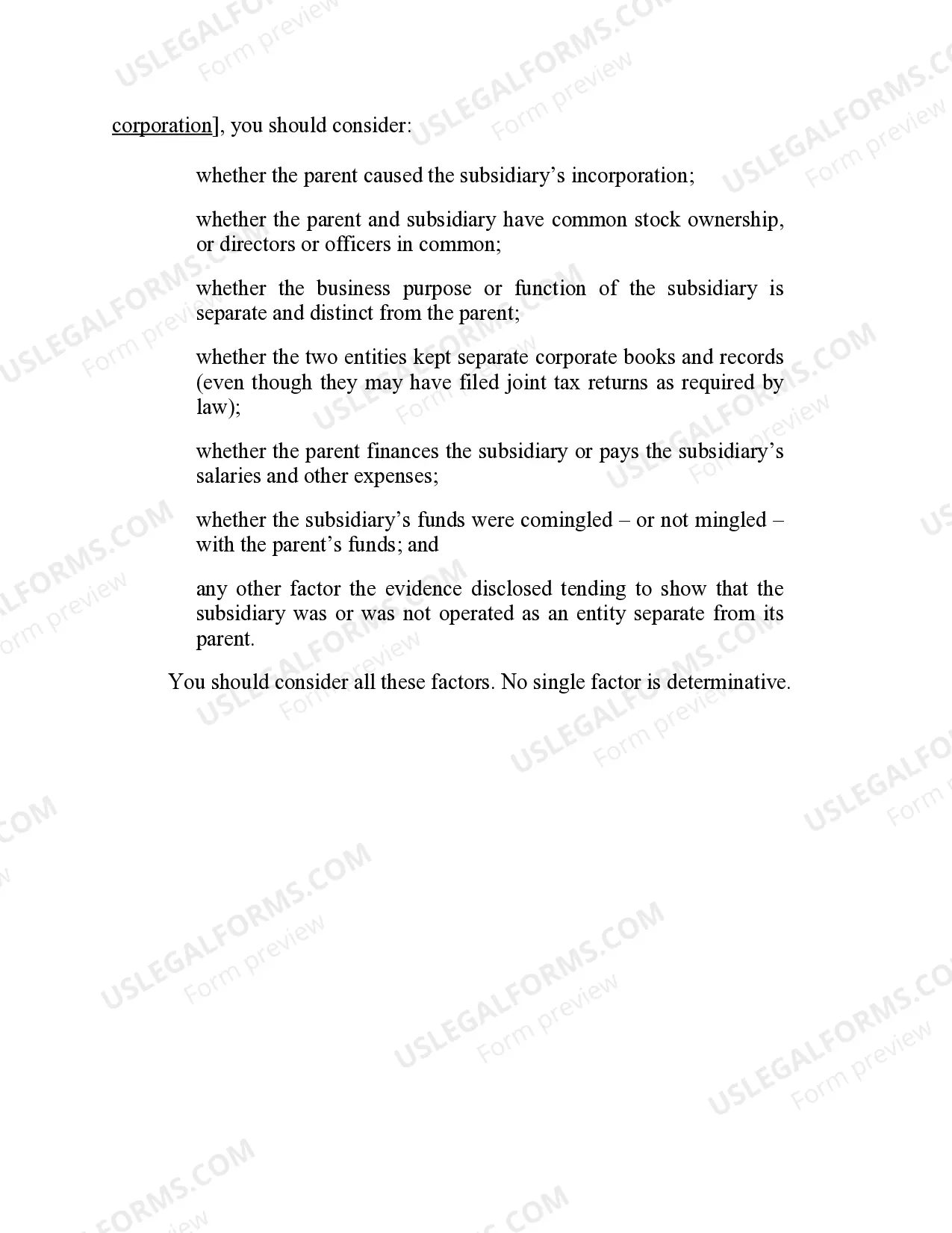 Preview Miscellaneous Issues - Alter Ego - Subsidiary as Alter Ego of Parent Corporation
