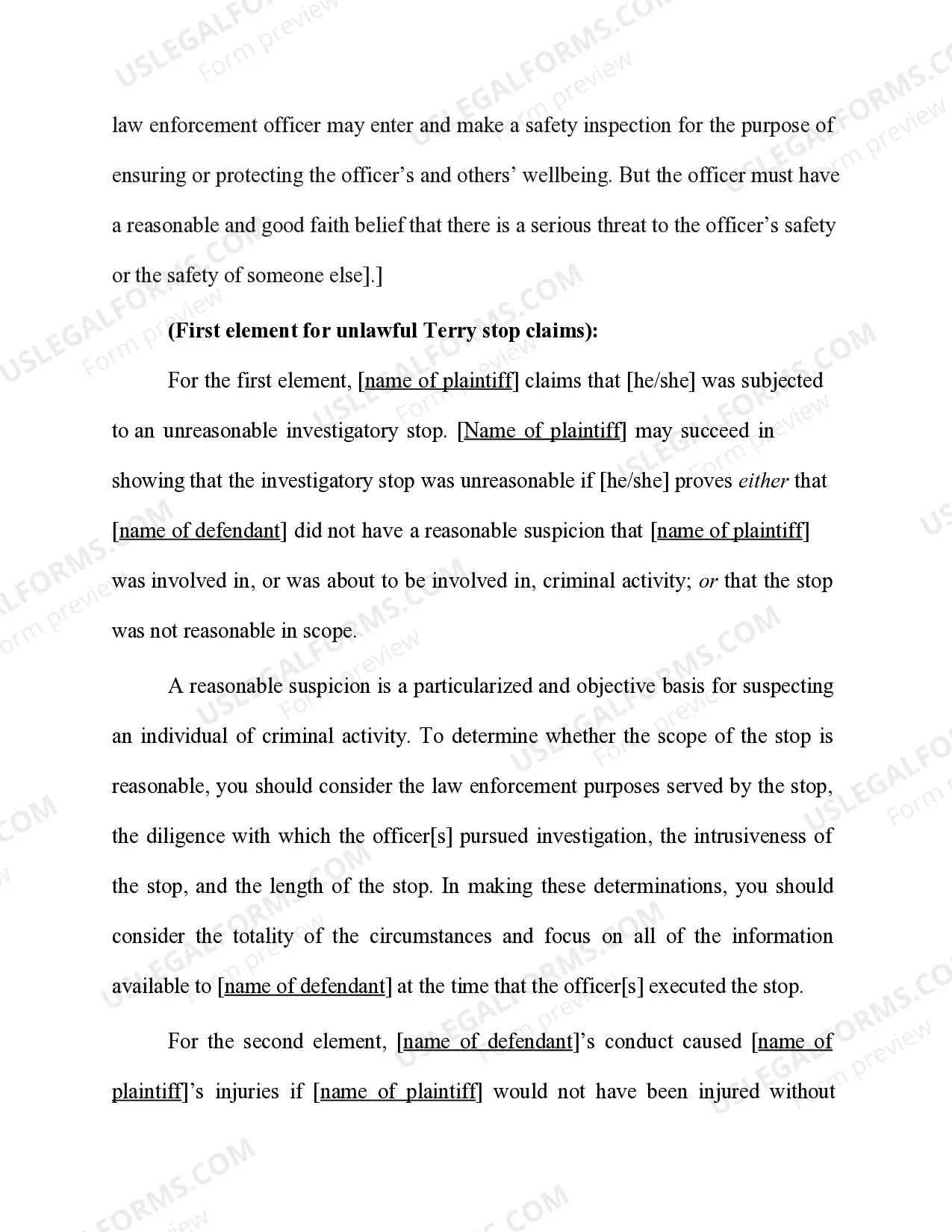 Preview Civil Rights - 42 U.S.C. Sec. 1983 Claims - Fourth Amendment Claim - Private Person Alleging Unlawful Arrest, Unlawful Search, or Unlawful Terry Stop