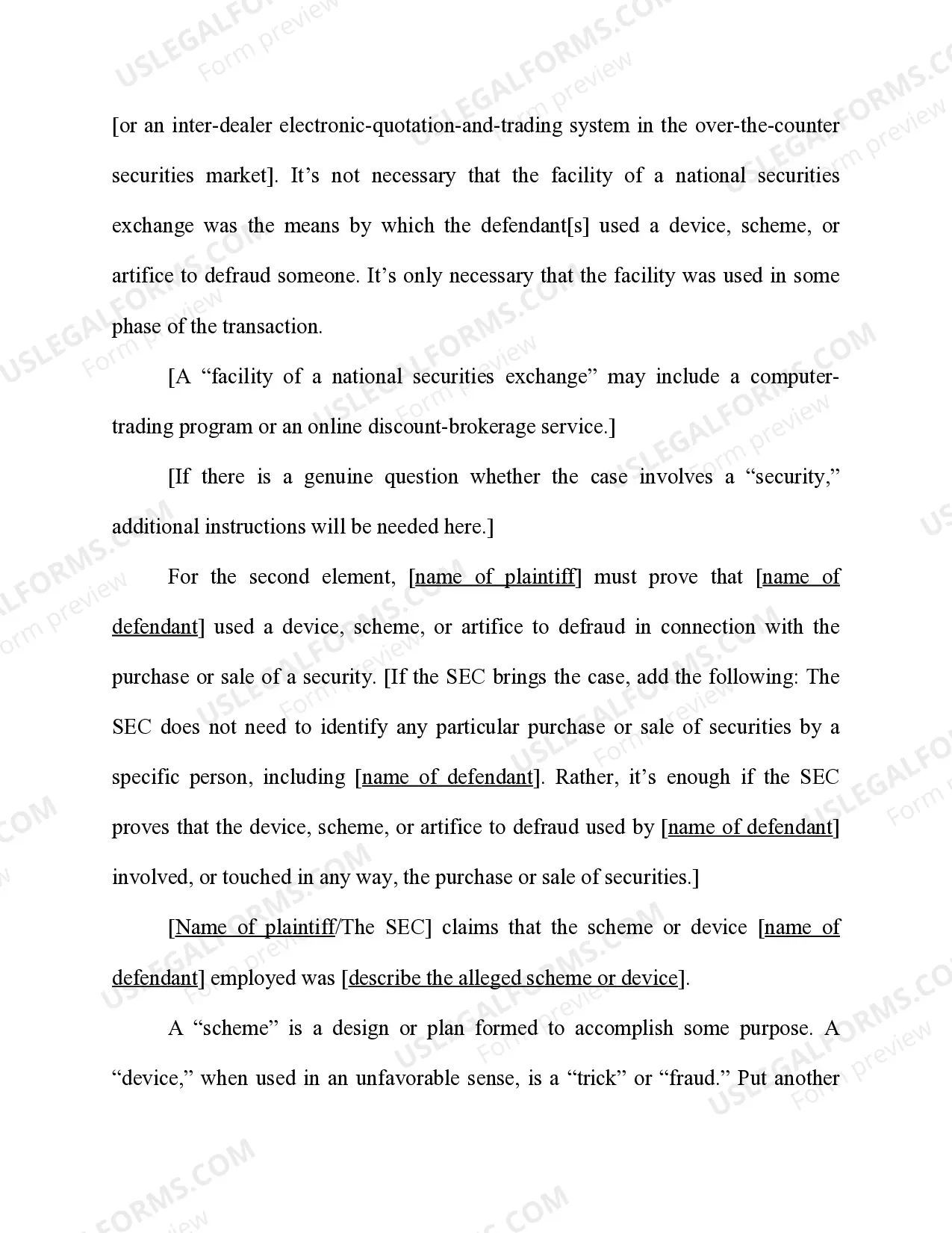 Preview Securities Exchange Act 15 USC Sec. 78j(b) - Rule 10b-5(a)