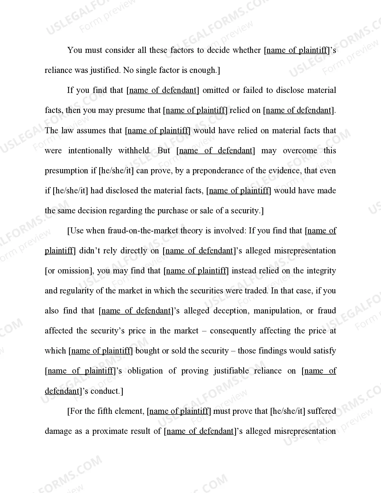 Preview Securities Exchange Act - 15 U.S.C. Sec. 78j(b) - Rule 10b-5(b) -17 C. R. Sec. 240.10b-5(b) - Misrepresentation orOmission of Material Facts