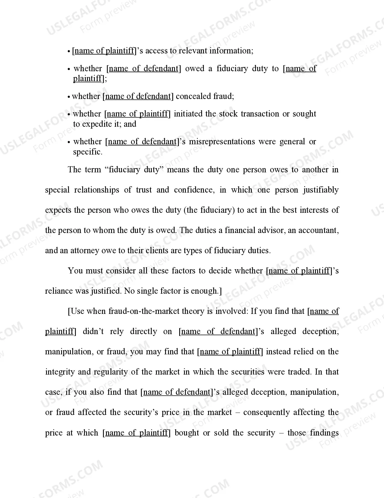 Preview Securities Exchange Act - 15 USC Sec. 78j(b) - Rule 10b-5(c) - 17 C.F.R. Sec. 240.10b-5 - Fraudulent Practice or Course of Dealing