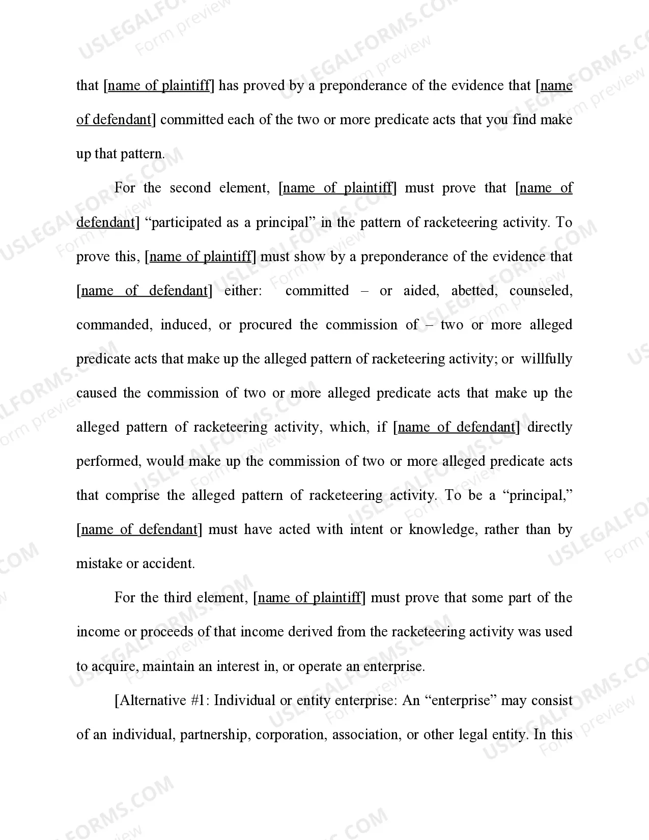 Preview Racketeer Influenced and Corrupt Organization Act (RICO) - 18 U.S.C. Sec. 1962(a) - Acquiring an Interest in an Enterprise by Use of Income