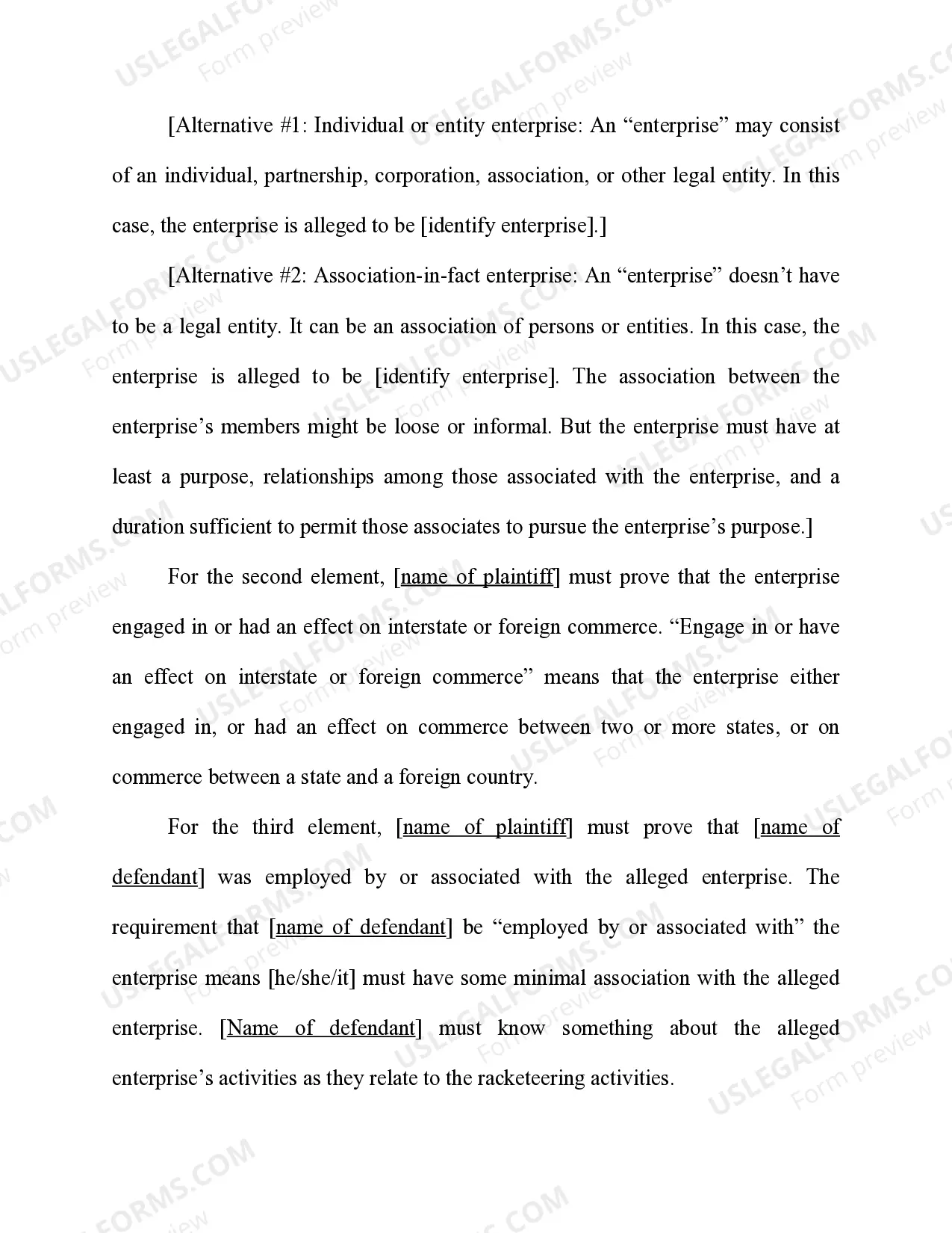 Preview Racketeer Influenced and Corrupt Organization Act (RICO) - 18 U.S.C. Sec. 1962(c)- Conduct the Affairs of the Enterprise