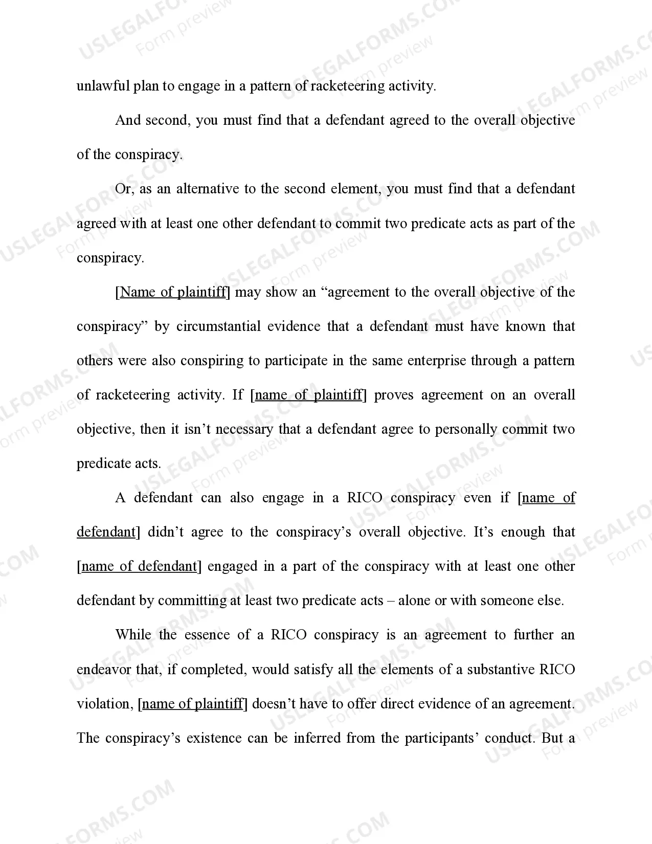 Preview Racketeer Influenced and Corrupt Organization Act (RICO) - 18 U.S.C. Sec. 1962(d)- Conspiracy to Conduct the Affairs of the Enterprise