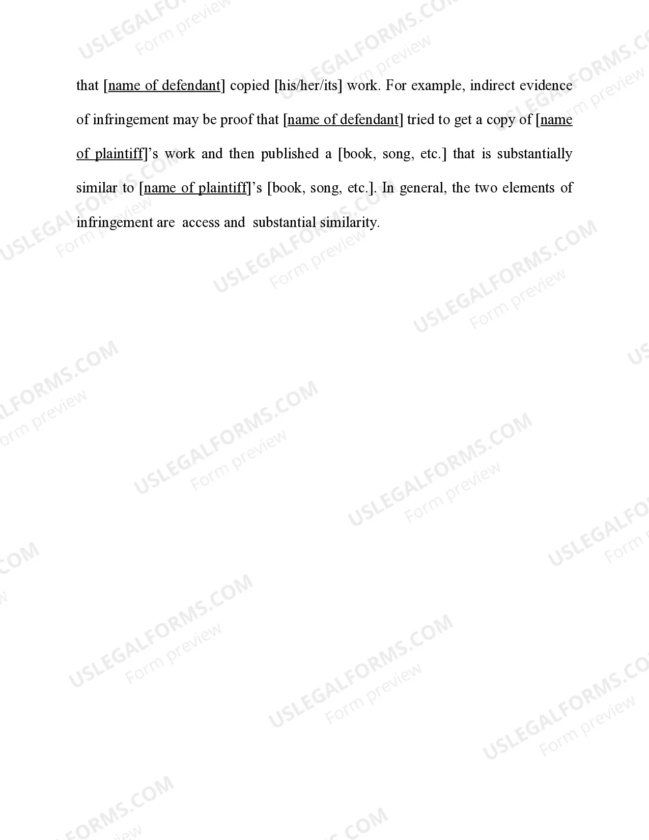 Preview Copyright - Infringement - Introduction to Elements