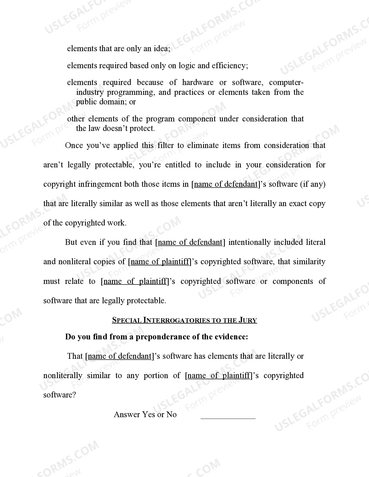 Preview Copyright - Infringement - Software