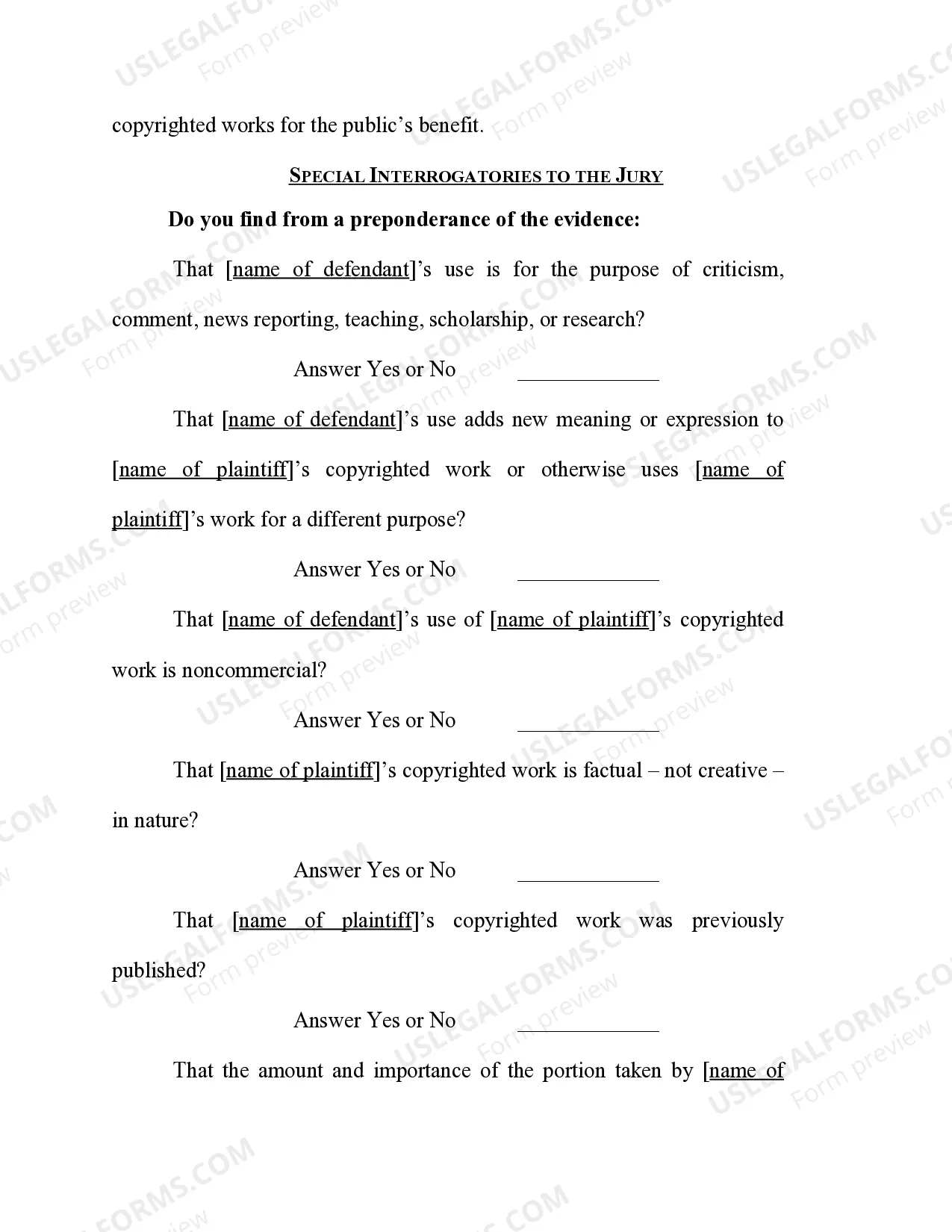 Preview Copyright - Defenses - Affirmative Defense - Fair Use