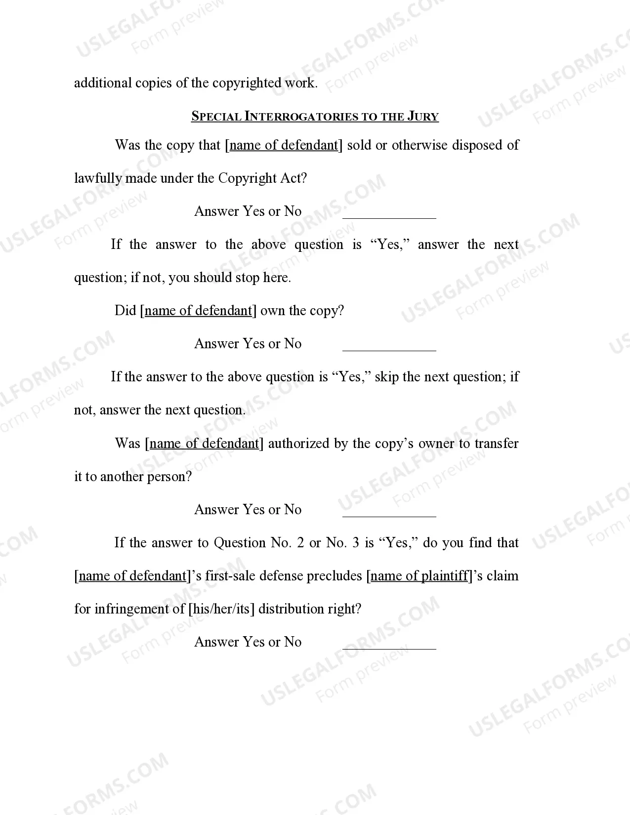 Preview Copyright - Defenses - Affirmative Defense - First Sale