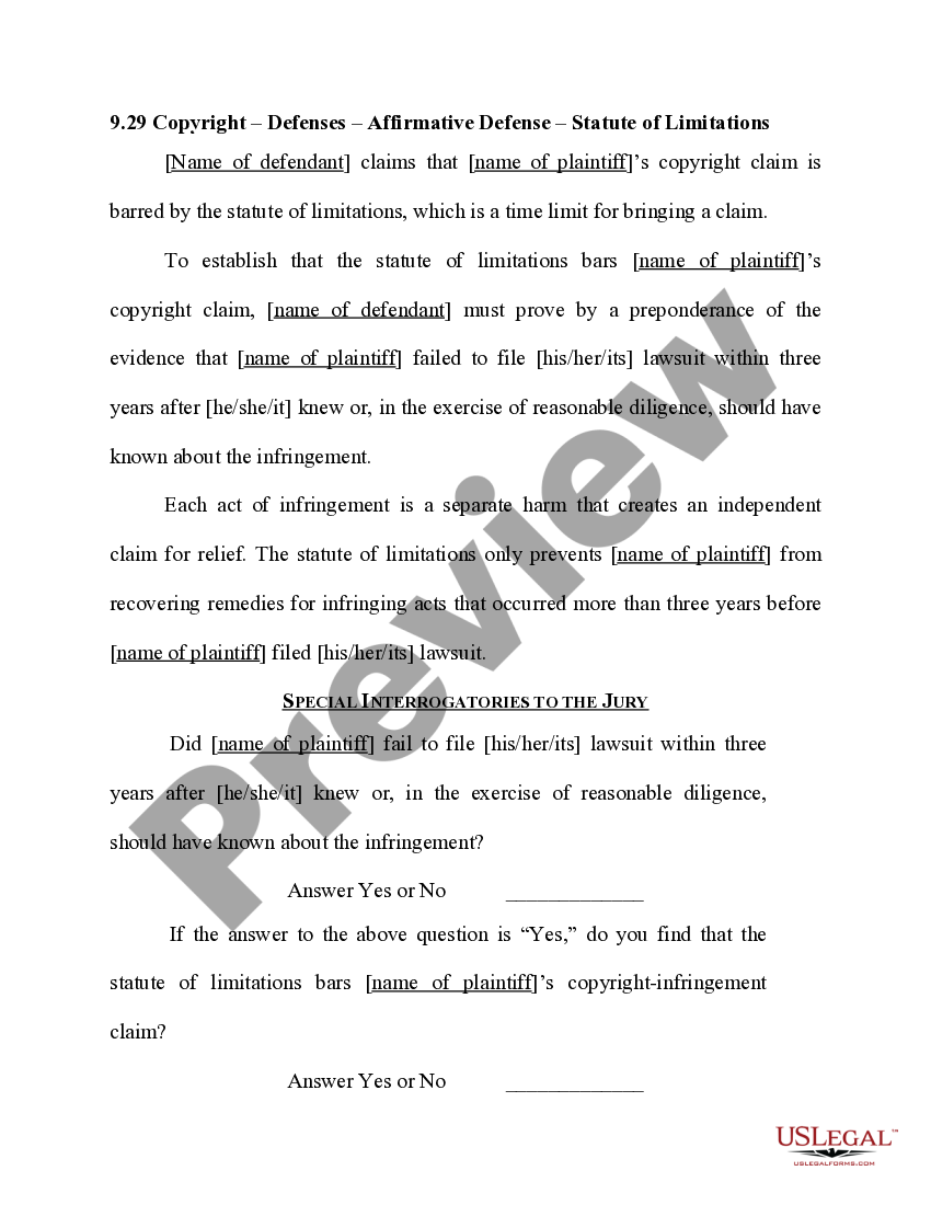 Copyright Defenses Affirmative Defense Statute of Limitations
