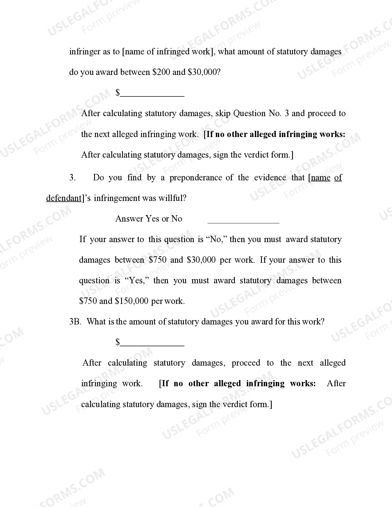 Preview Copyright - Damages - Statutory Damages