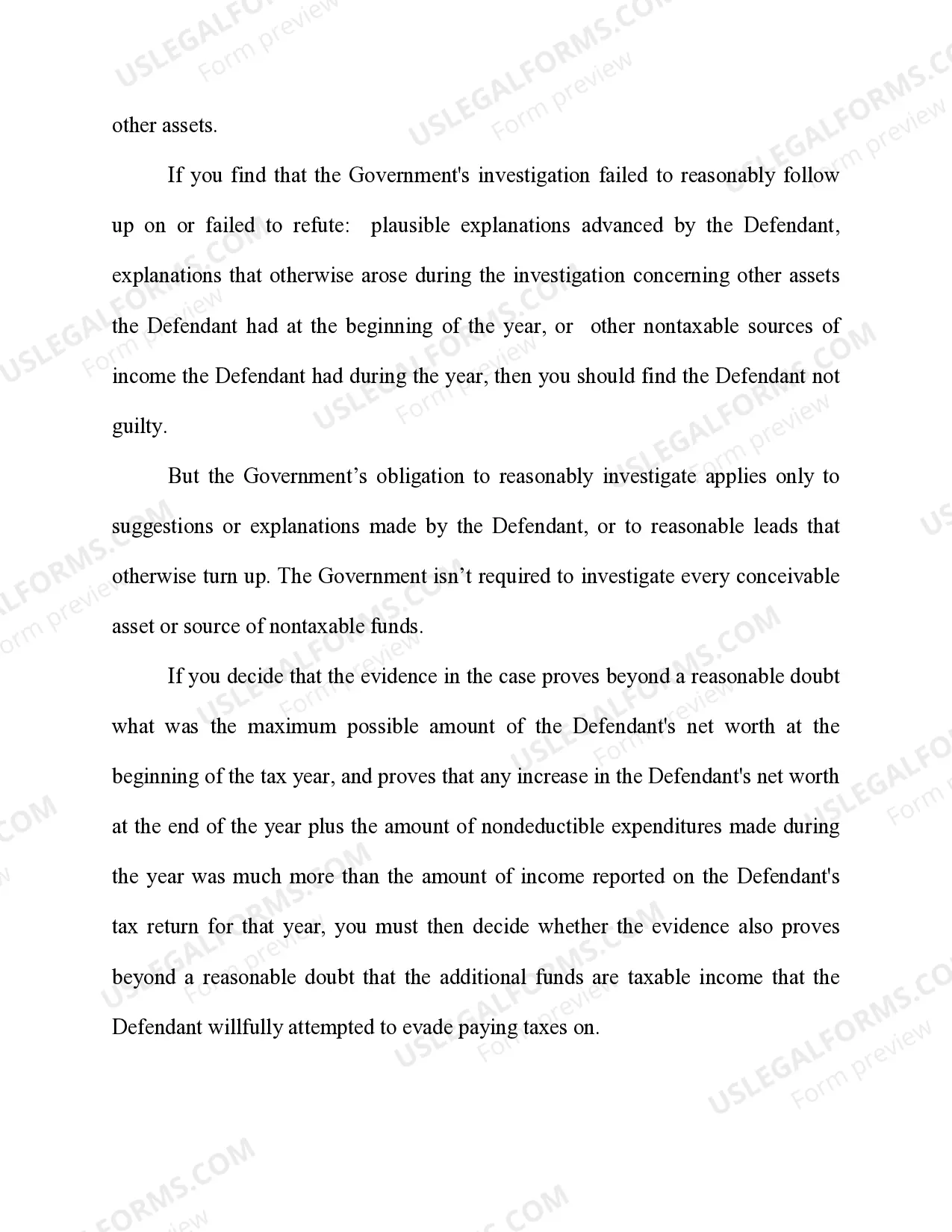 Preview Net Worth Method