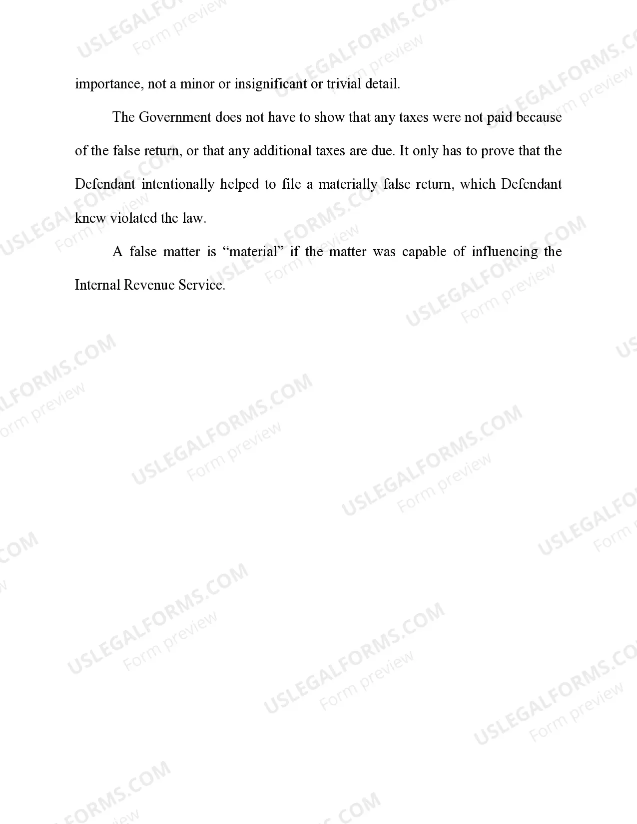 Preview Filing a False Tax-Related Document
