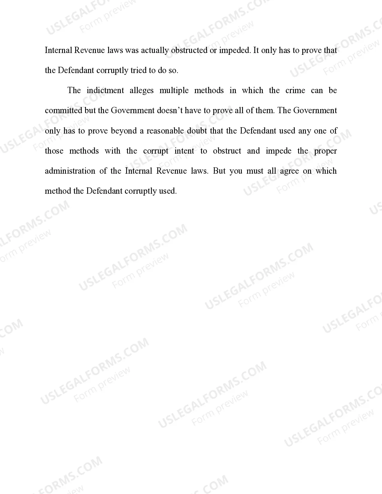 Preview Impeding Internal Revenue Service