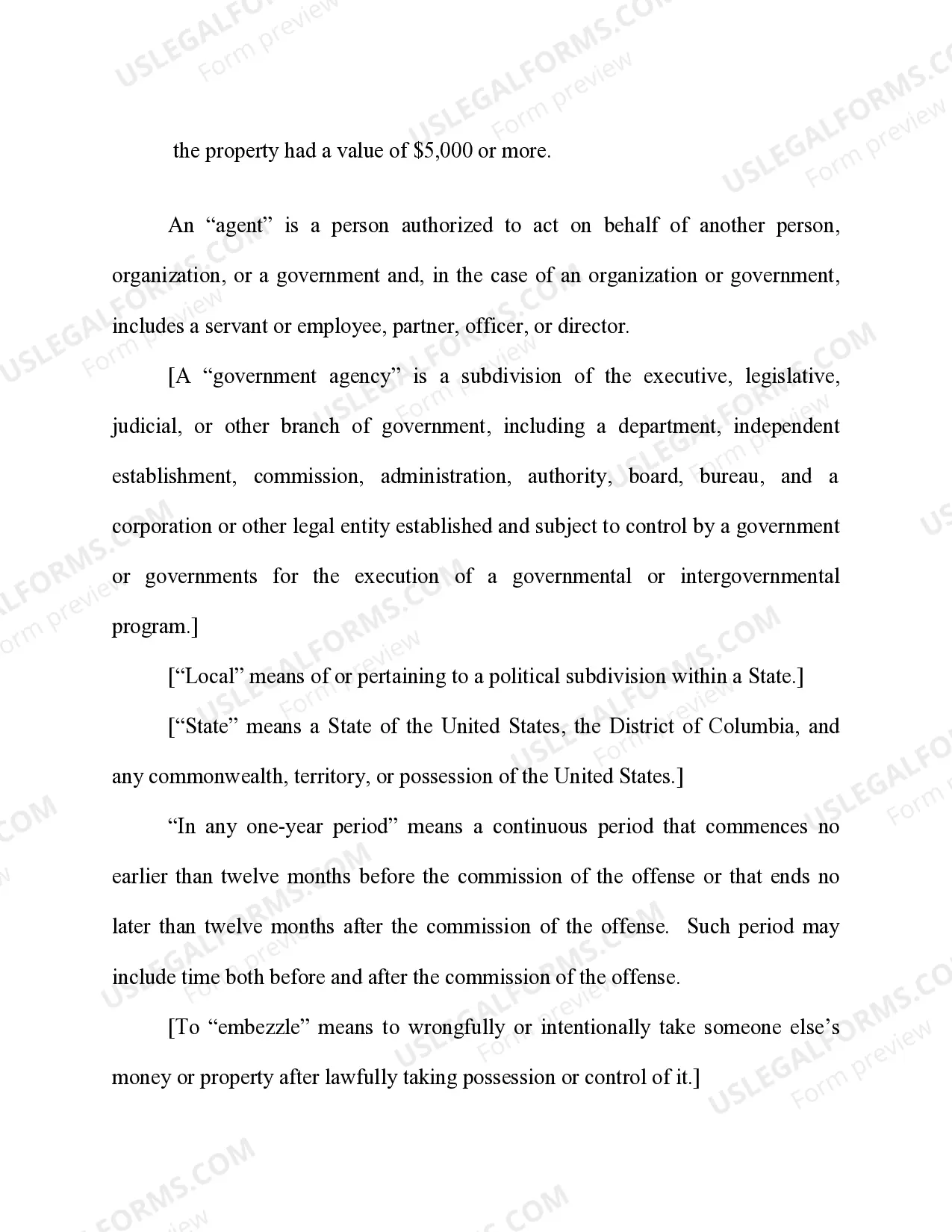 Preview Theft Concerning Programs Receiving Federal Funds