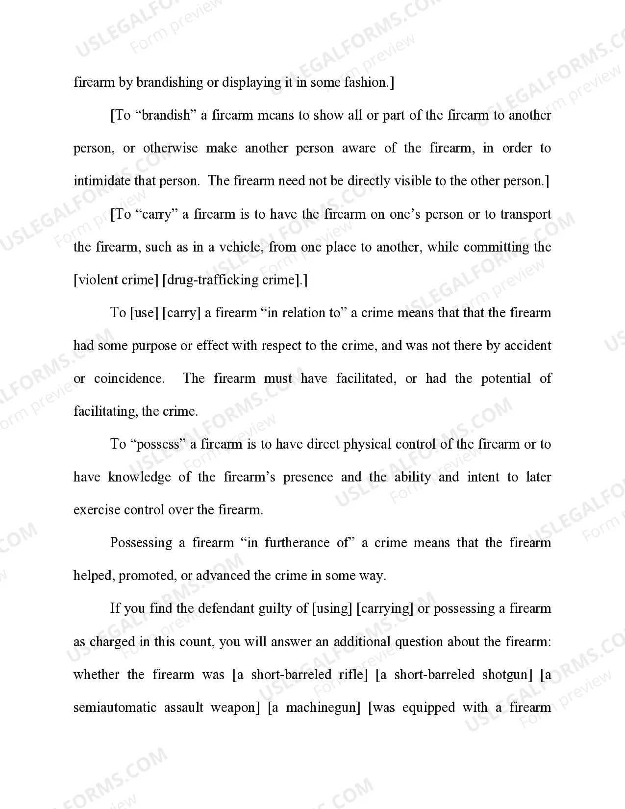 Preview Using or Carrying and Possessing a Firearm in Furtherance of a Violent Crime or Drug-Trafficking Crime