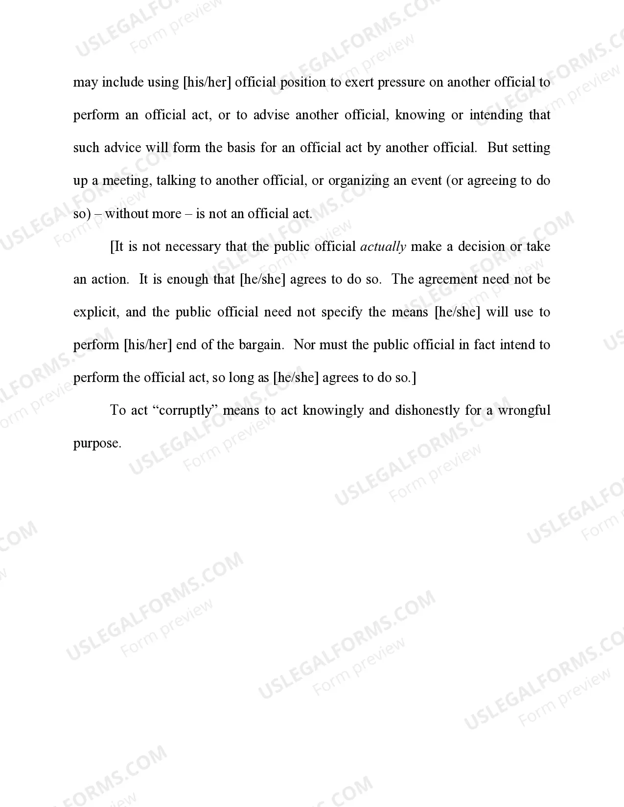 Preview Bribery of a Public Official