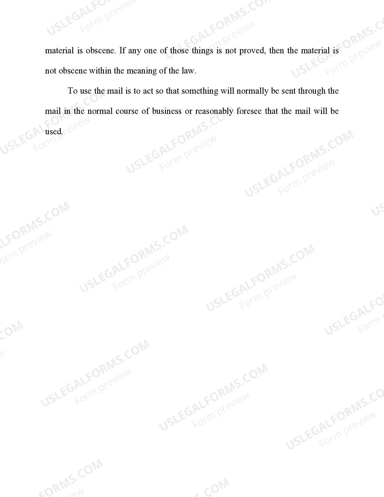 Preview Mailing Obscene Material