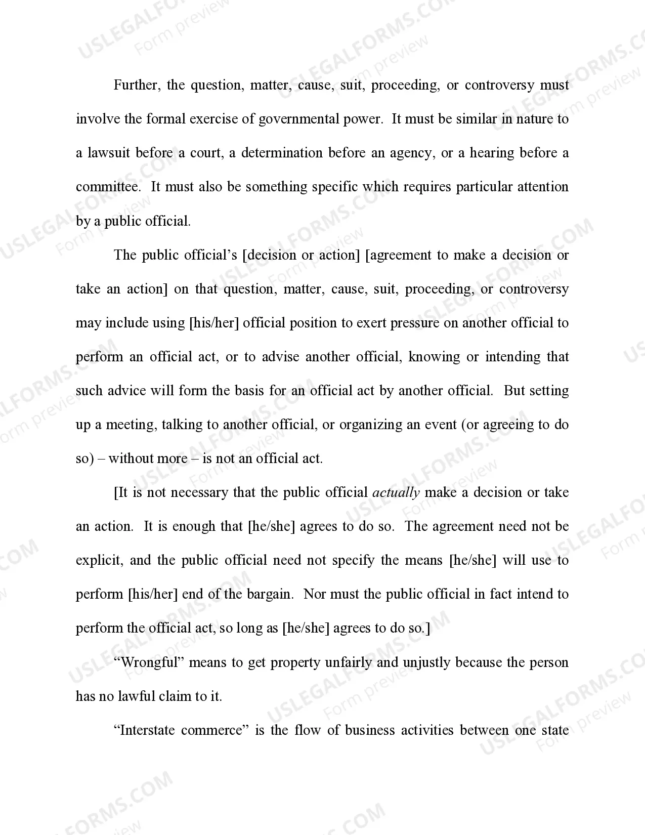 Preview Interference with Commerce by Extortion Hobbs Act: Racketeering (Color of Official Right)