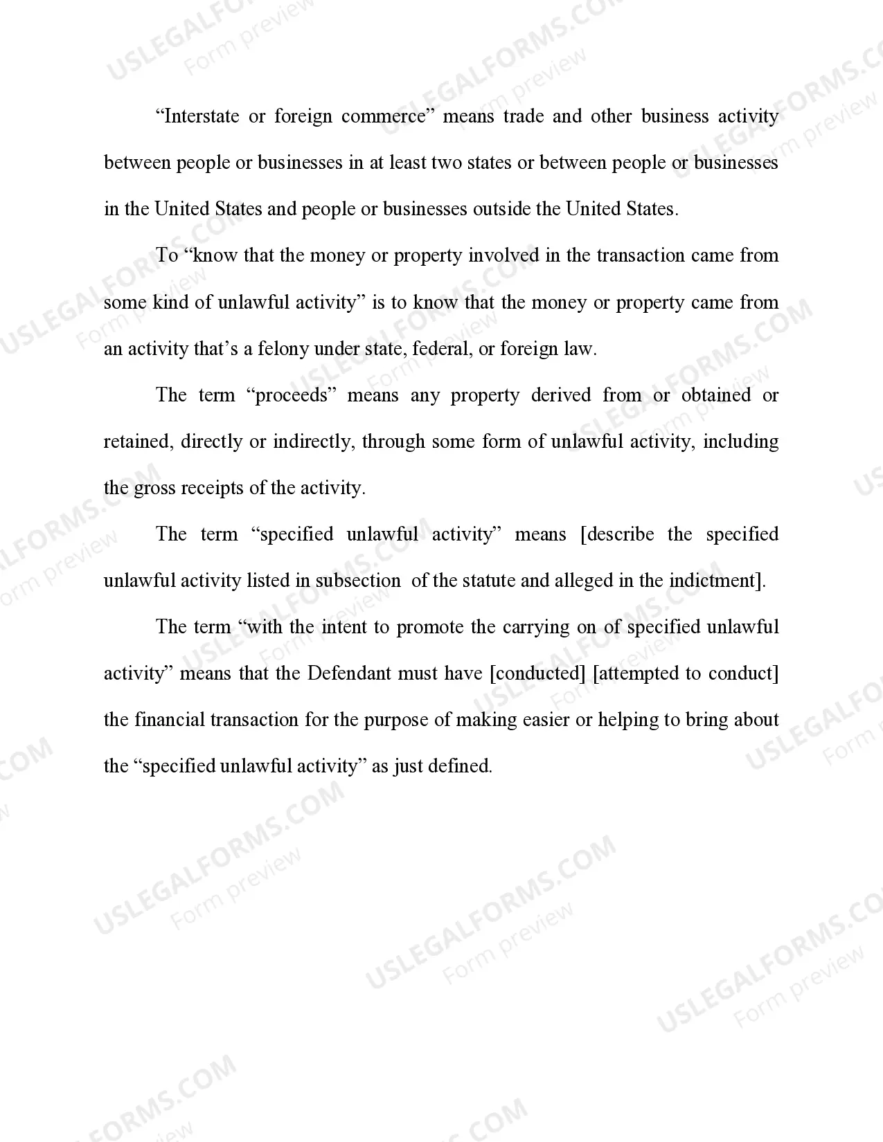 Preview Money Laundering: Promoting Unlawful Activity