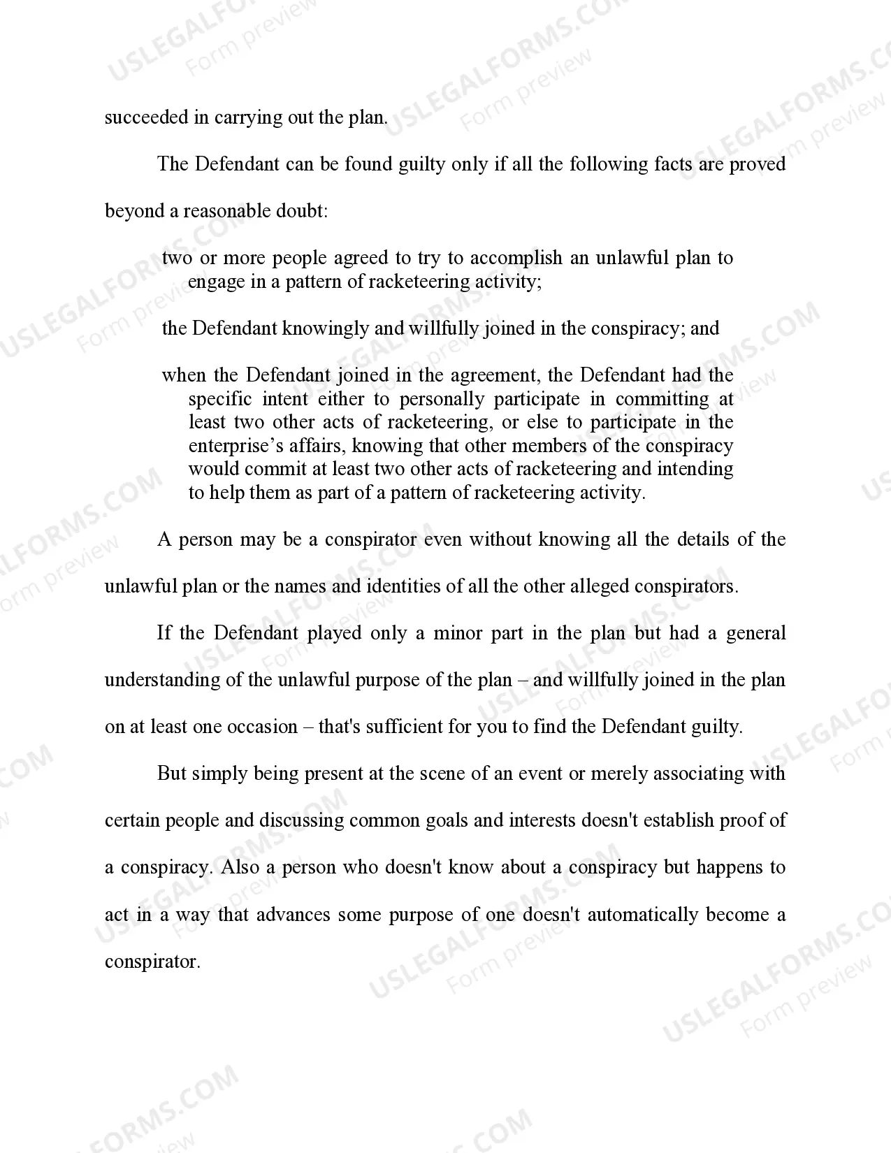 Preview RICO - Conspiracy Offense 18 U.S.C. Sec. 1962(d)