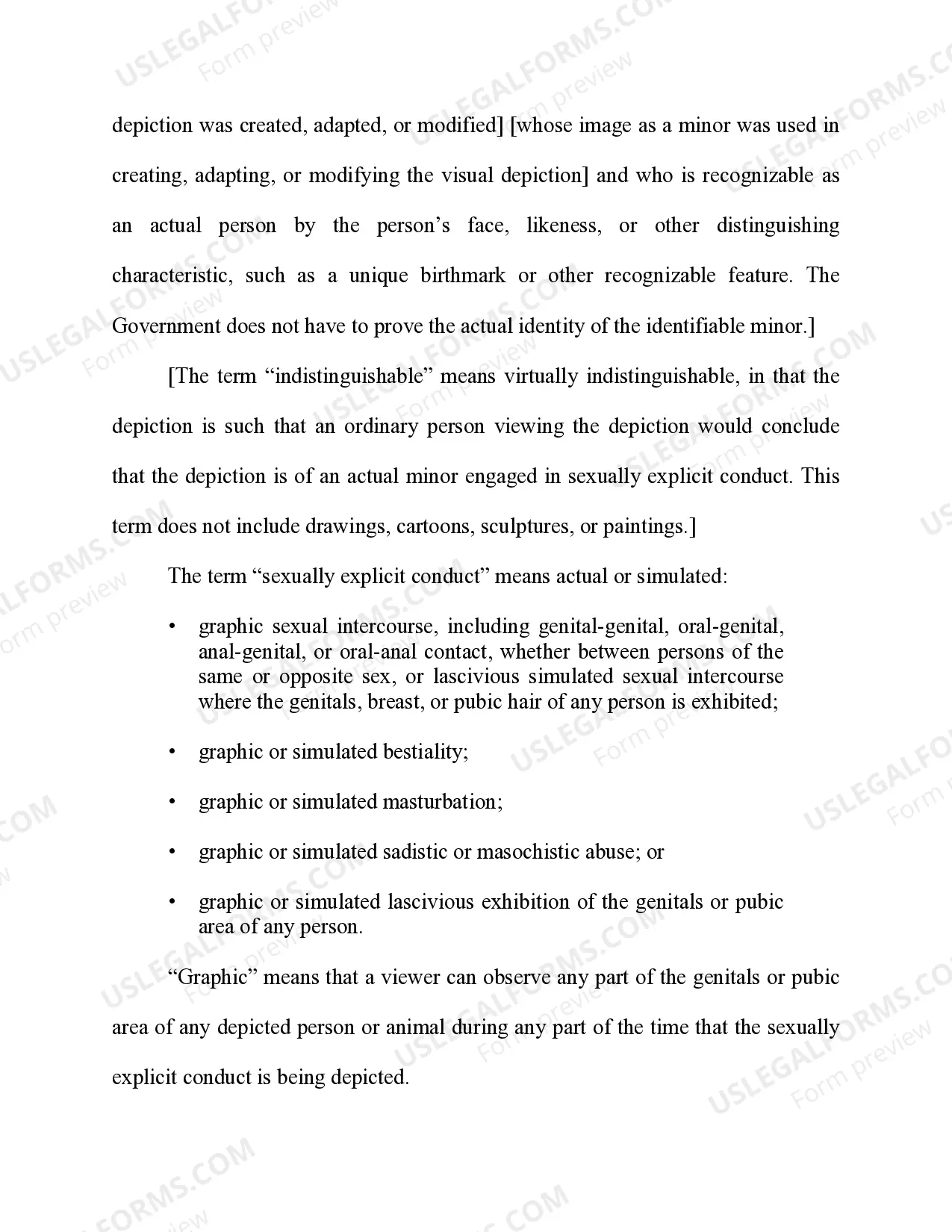 Preview Child Pornography Receiving, Possessing, Distributing (Computer or Digital Image that Appears Indistinguishable from Actual Minor but may not be of an Actual Person)