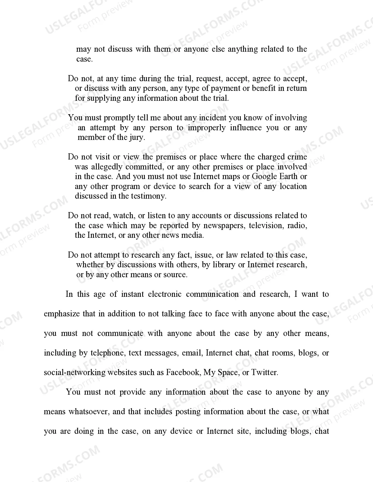 Preview Preliminary Instructions - Criminal Cases
