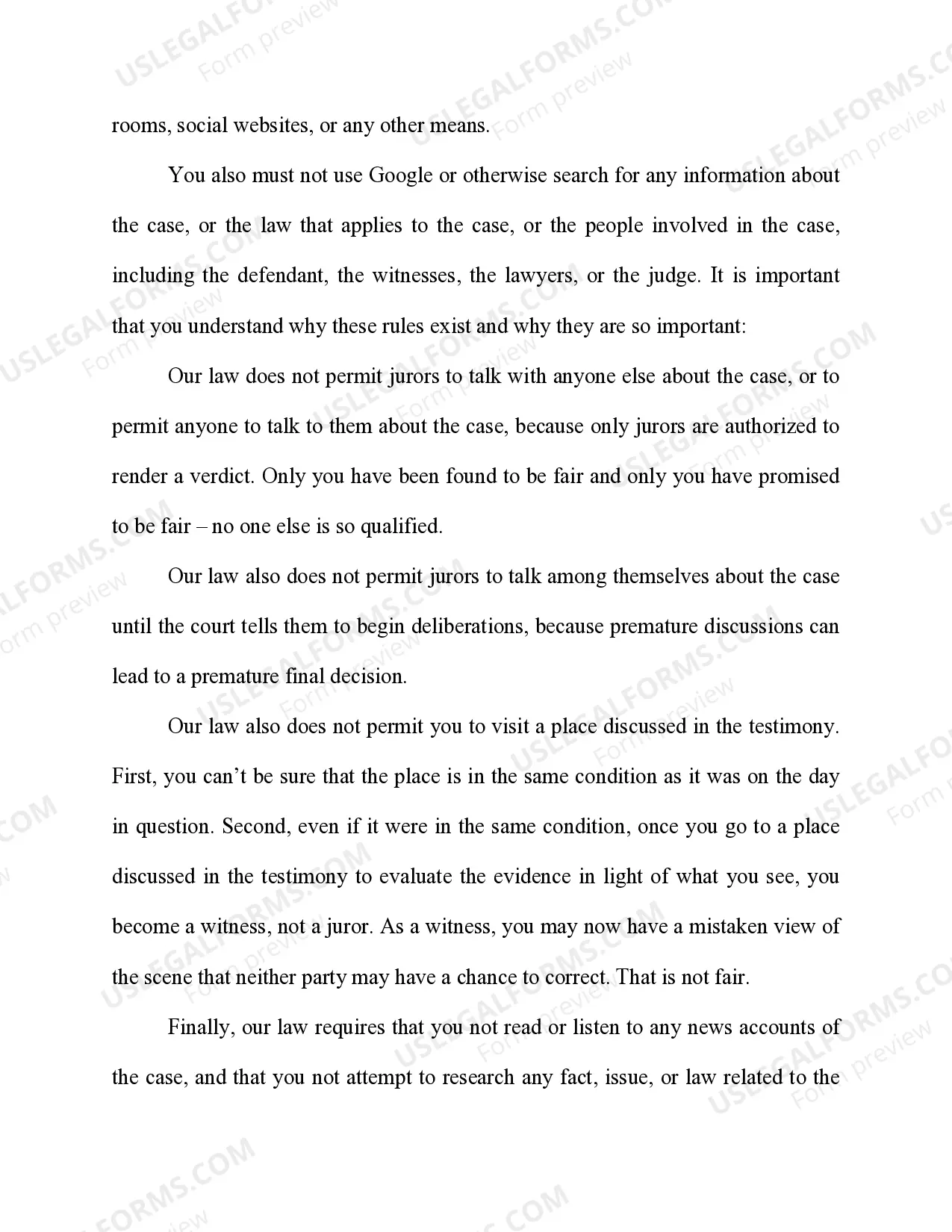 Preview Preliminary Instructions - Criminal Cases